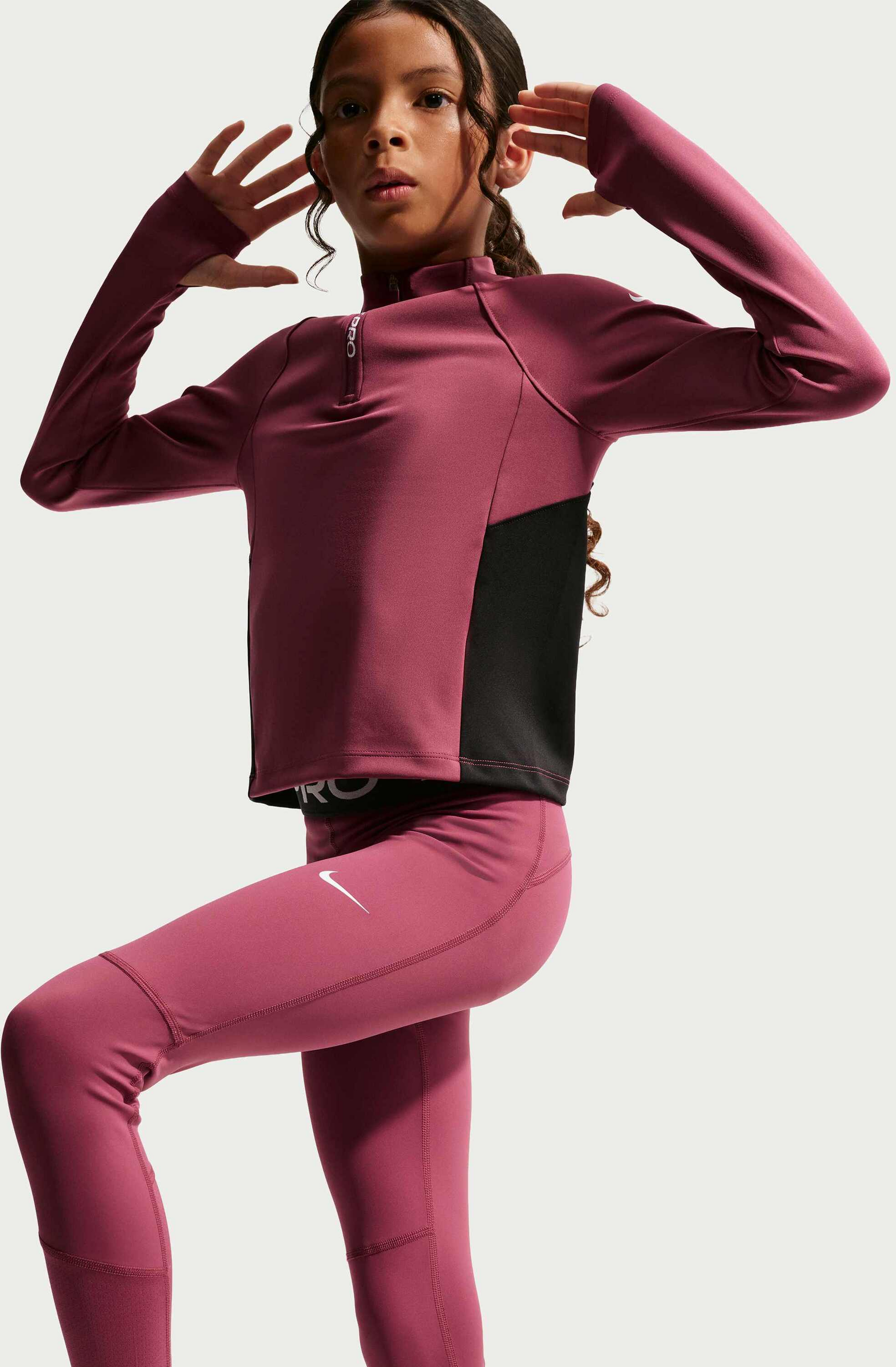 NIKE, Girls' Mid-rise Leggings Pro