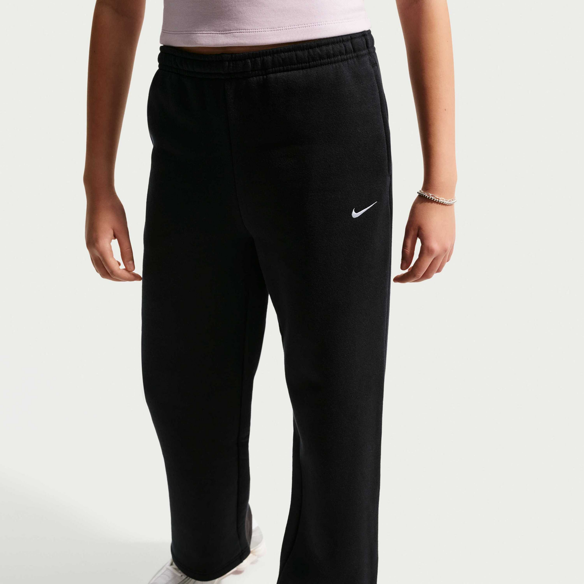 NIKE, Girls' Open-hem Trousers Sportswear Studio Fleece