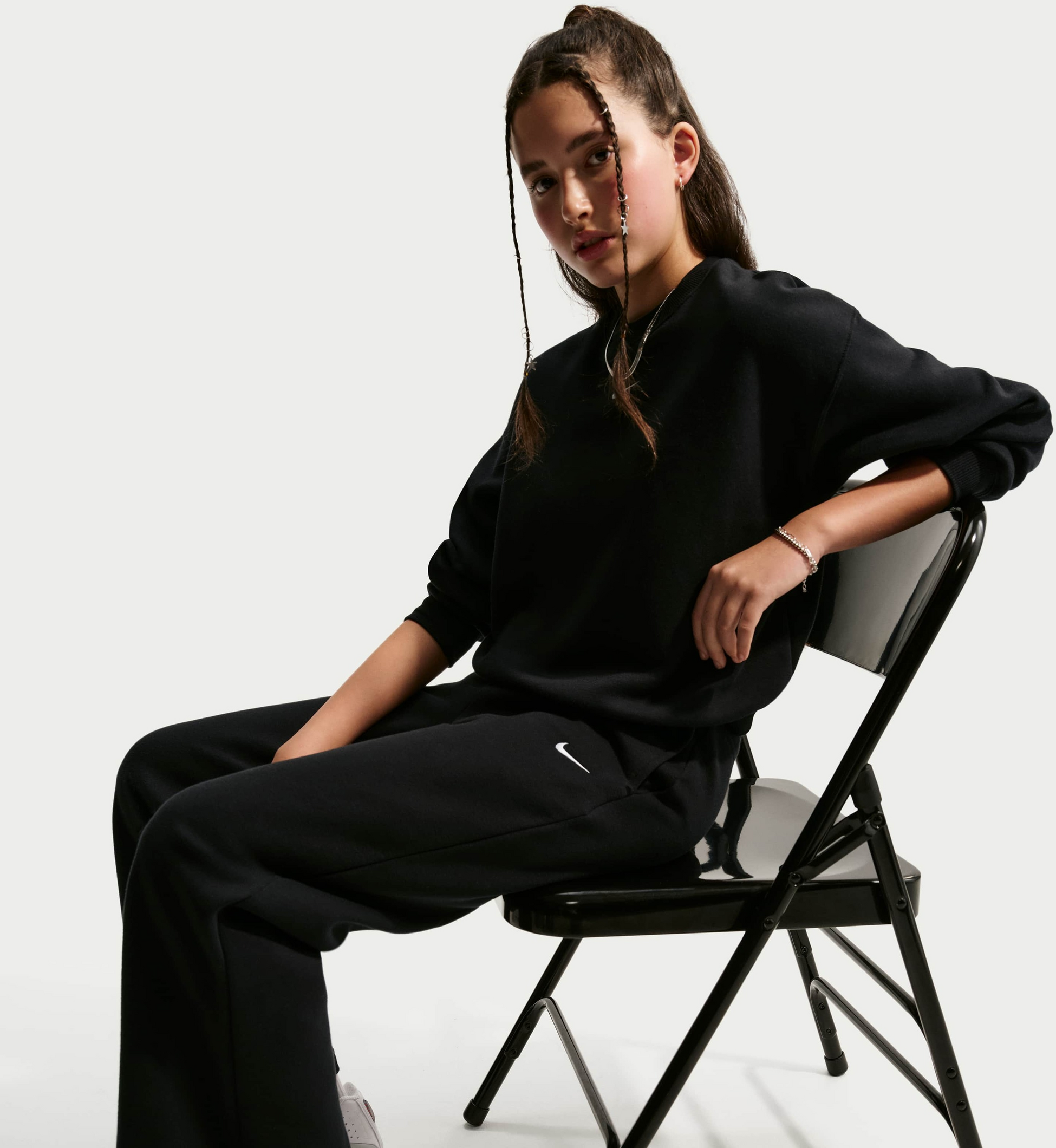 NIKE, Girls' Open-hem Trousers Sportswear Studio Fleece