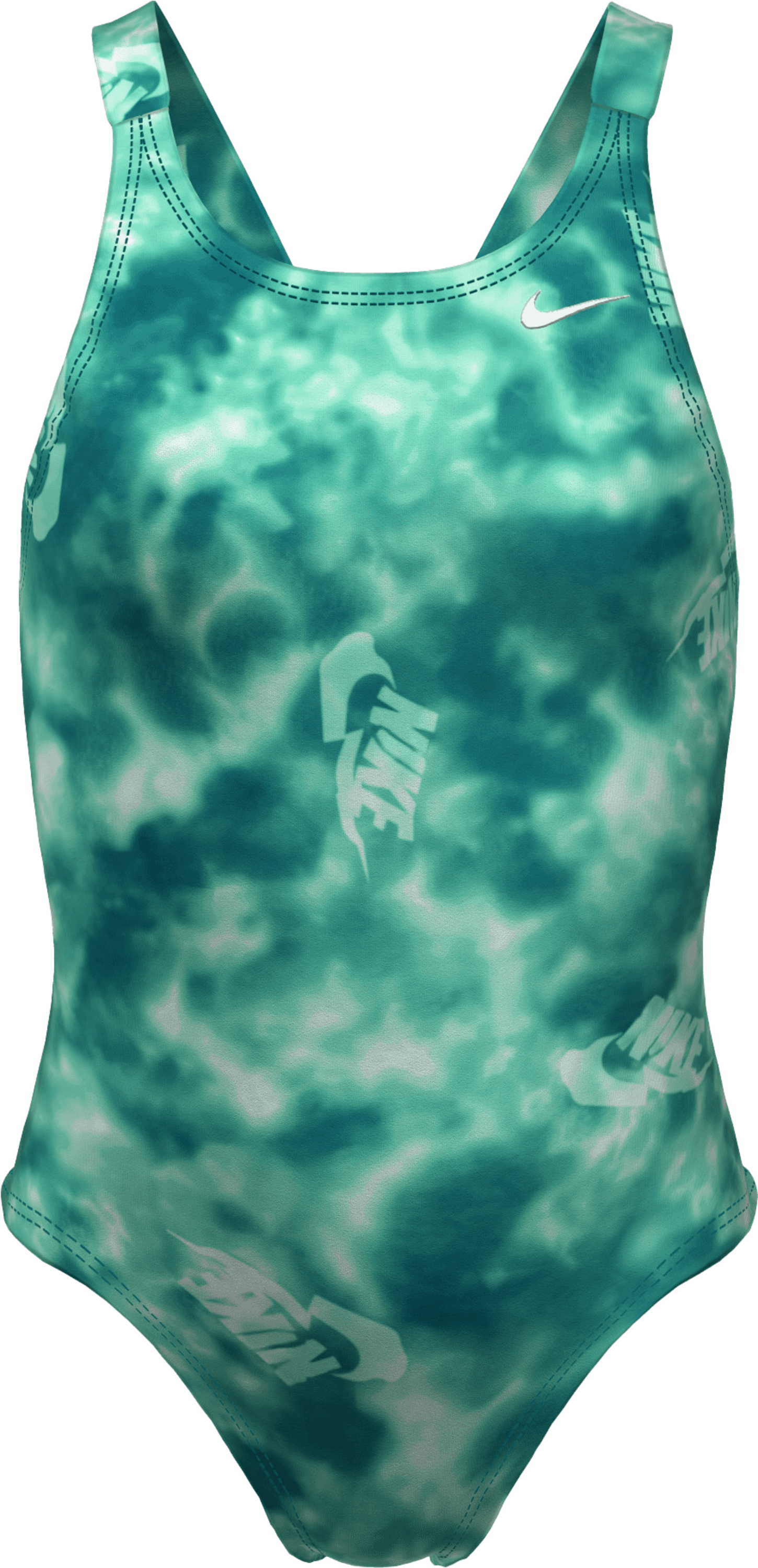 NIKE, Girls Hydrastrong Multi Print Fastback One Piece