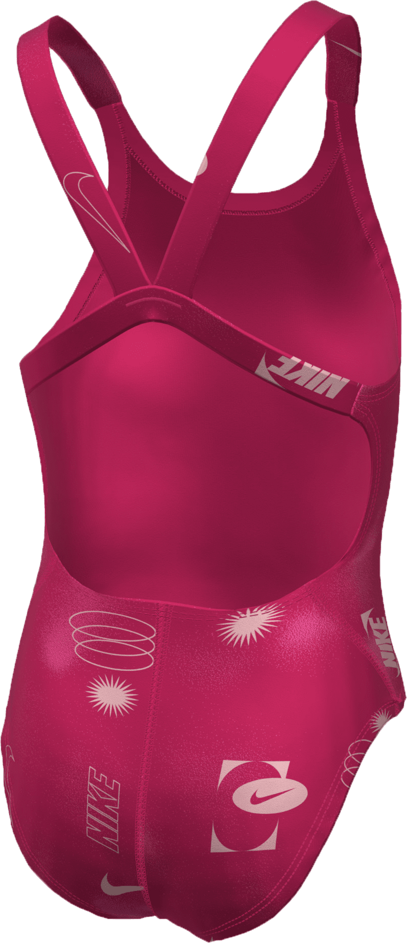 NIKE, Girls Hydrastrong Multi Print Fastback One Piece