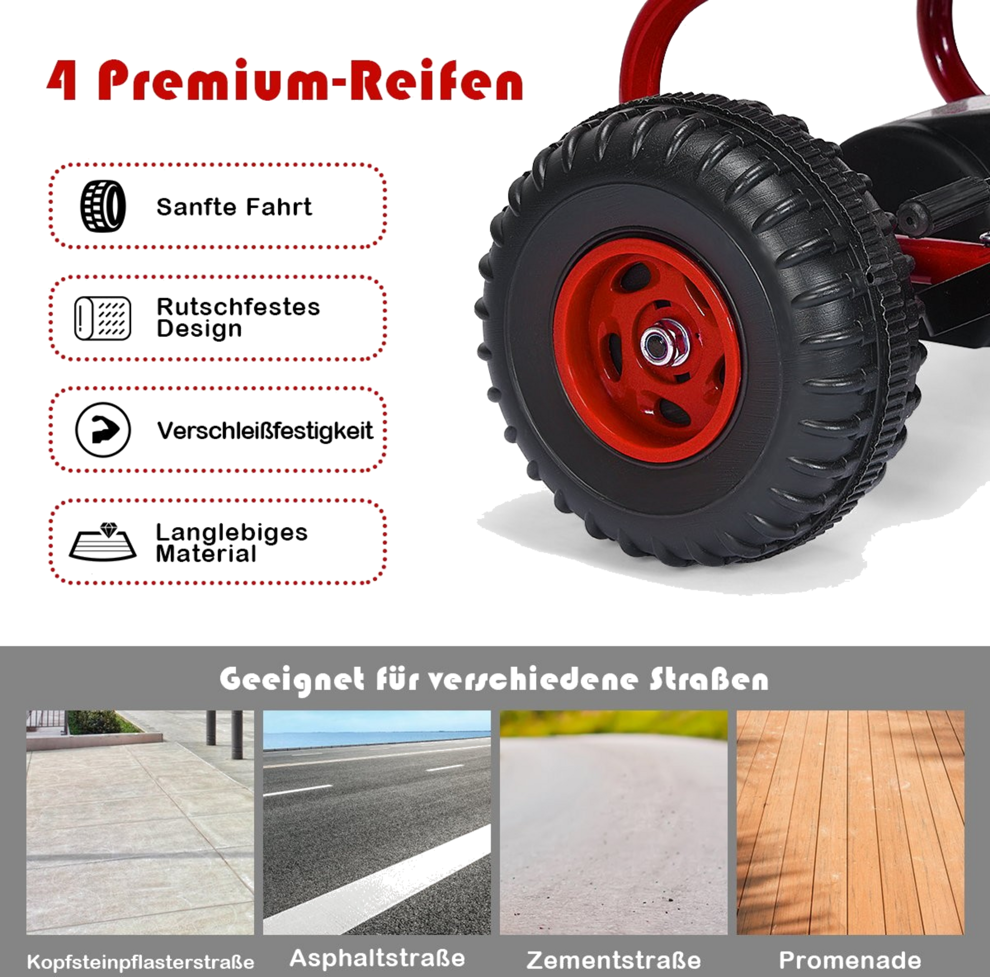 B2X, Go-kart With Adjustable Seat And Handbrake, Pedal Car With A Load Capacity Of Up To 30 Kg, Pedal Go