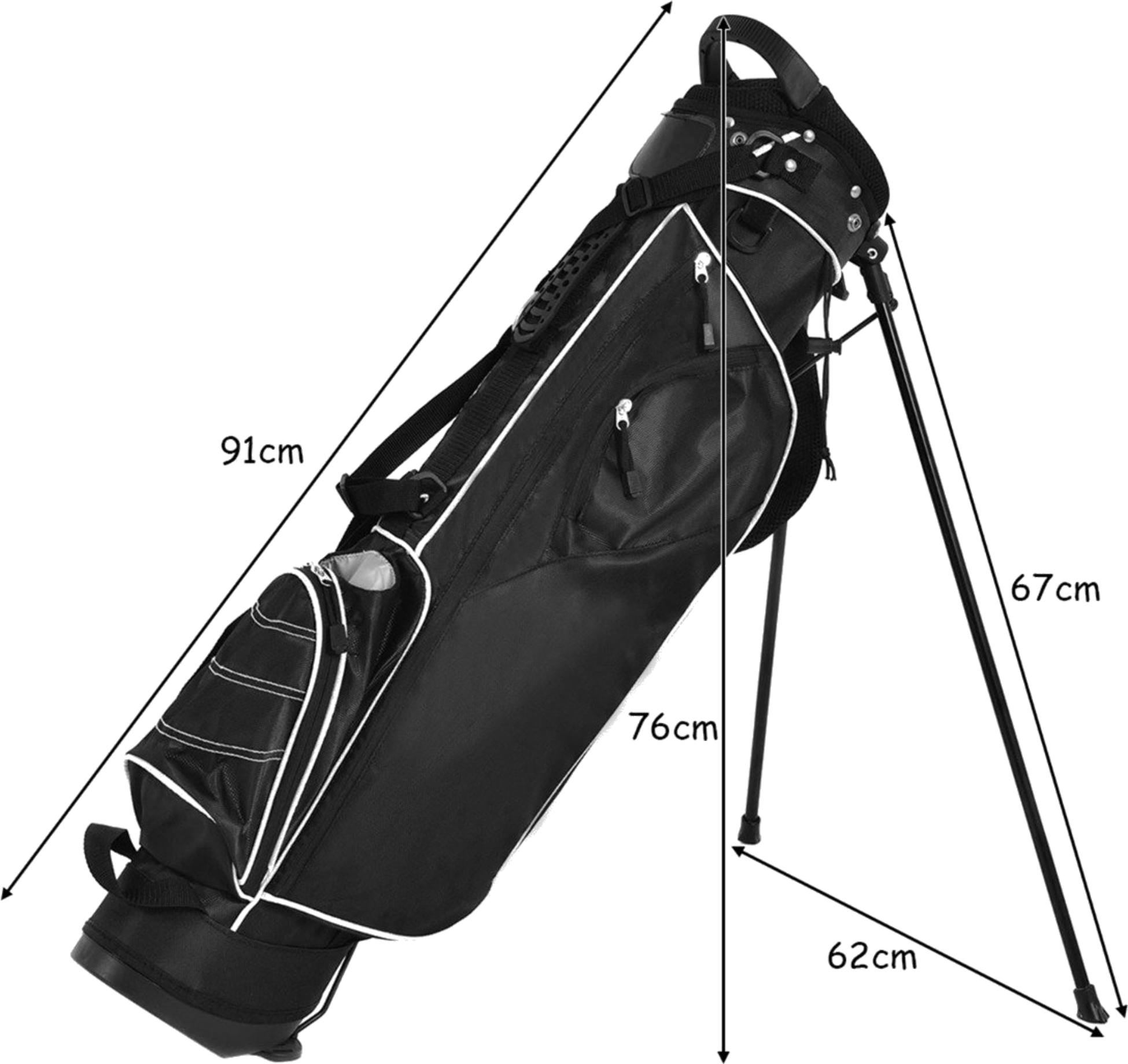 NORTHIX, Golf Bag 9 Inch Golf Bag Pencil Bag Professional Travel Bag Stand Bag With Head Section And Carrying