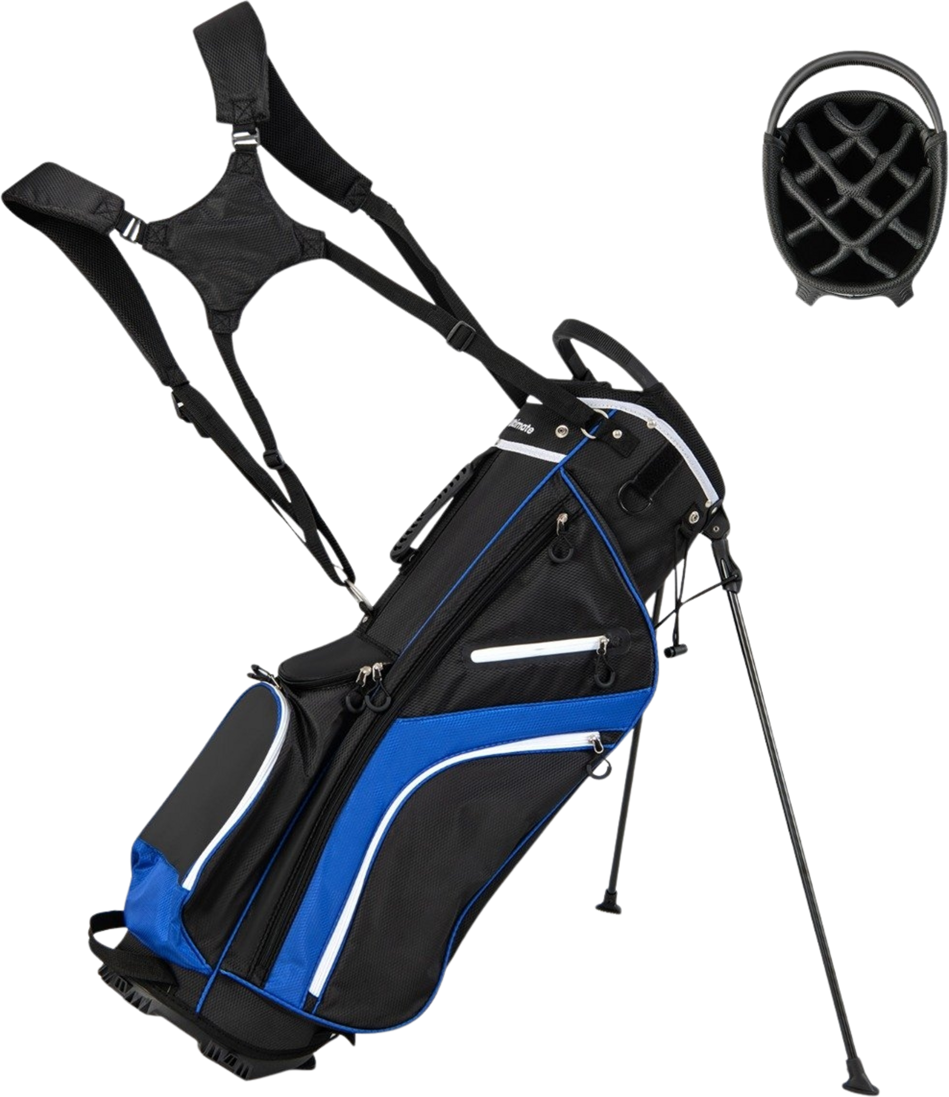 NORTHIX, Golf Bag With 14-way Divider, 6 Pockets, Rain Cover, Blue