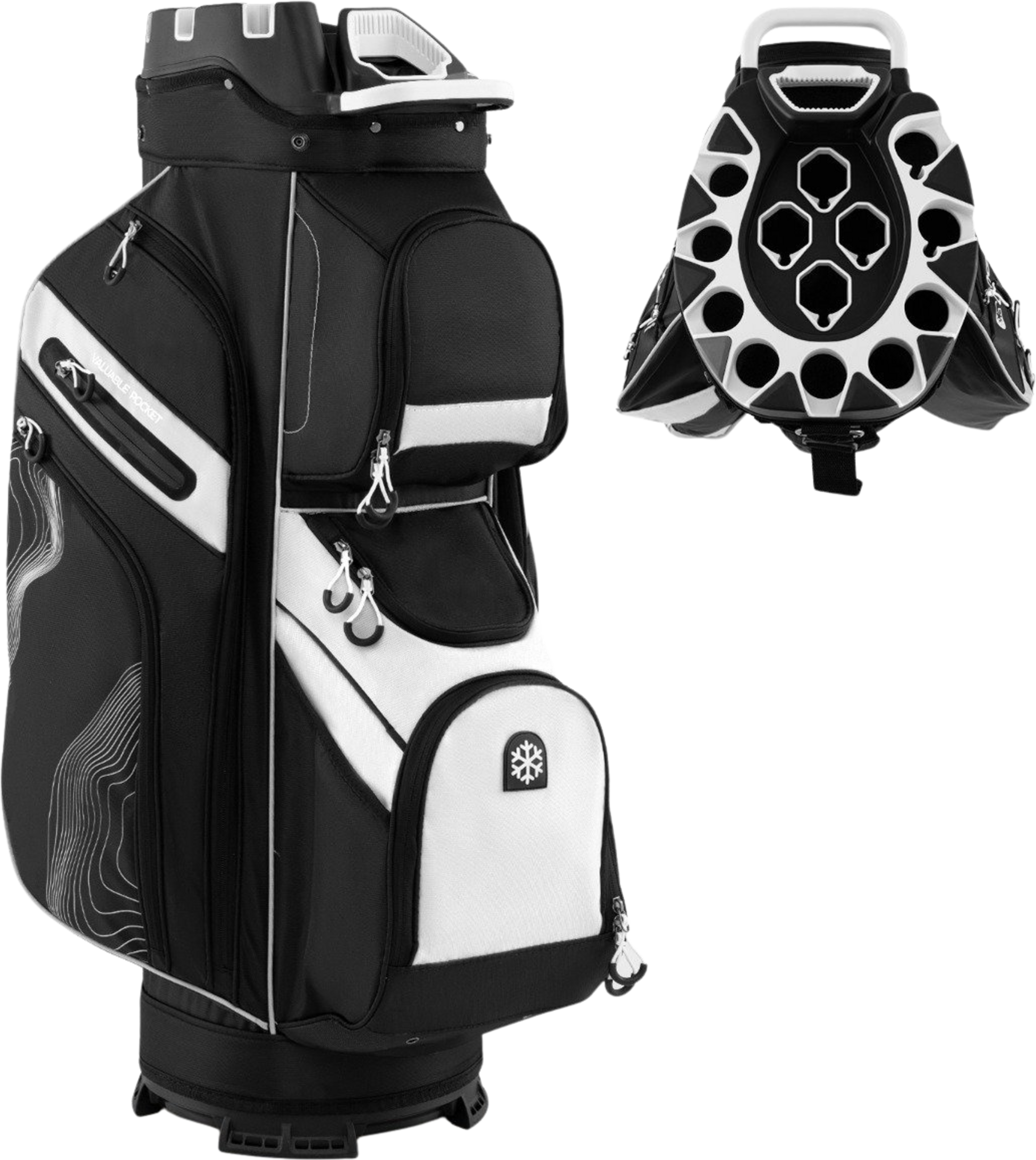 NORTHIX, Golf Cart Bag, 14-way Divider, 11 Pockets, Black