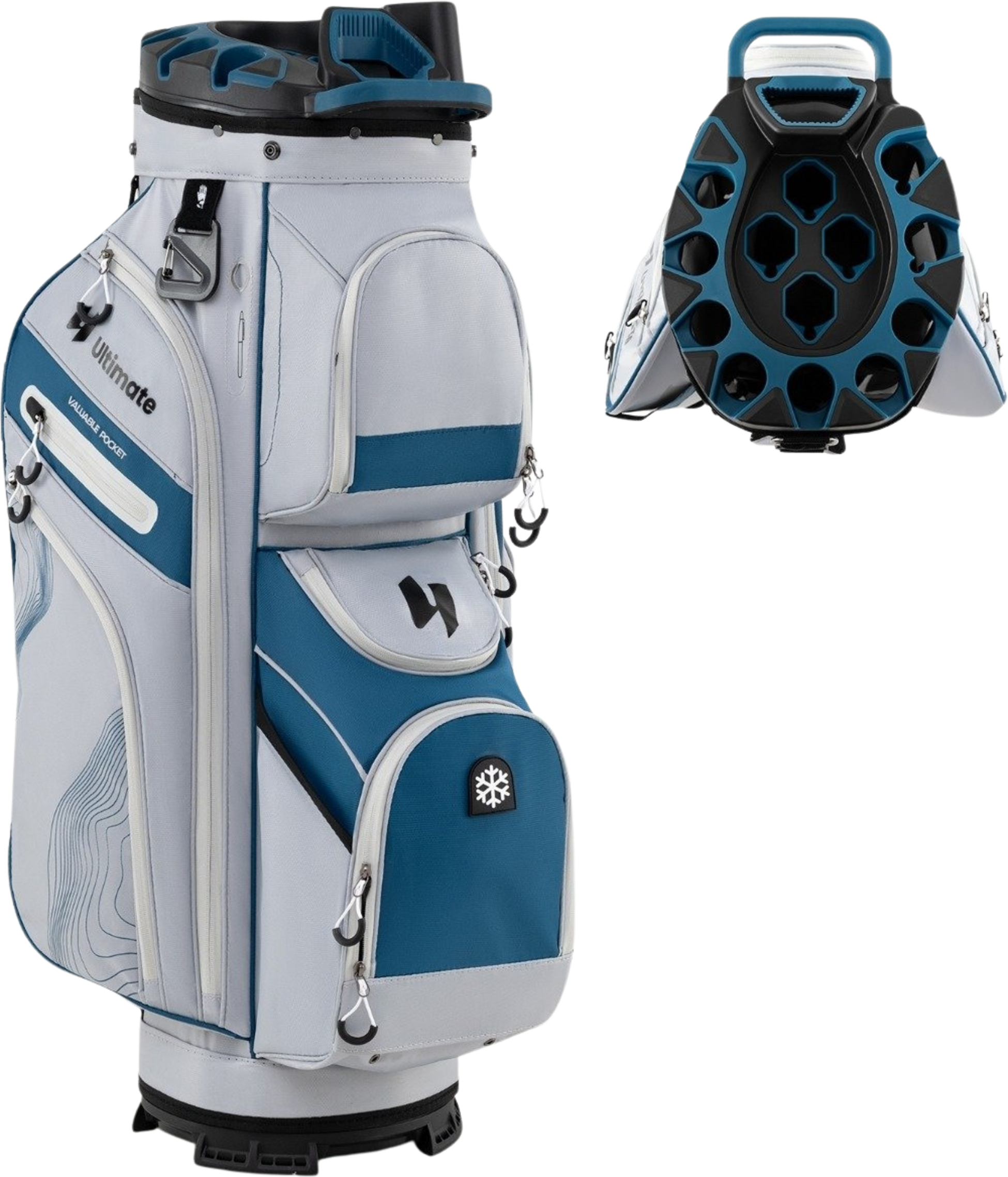 NORTHIX, Golf Cart Bag, 14-way Divider, 11 Pockets, Marine Blue