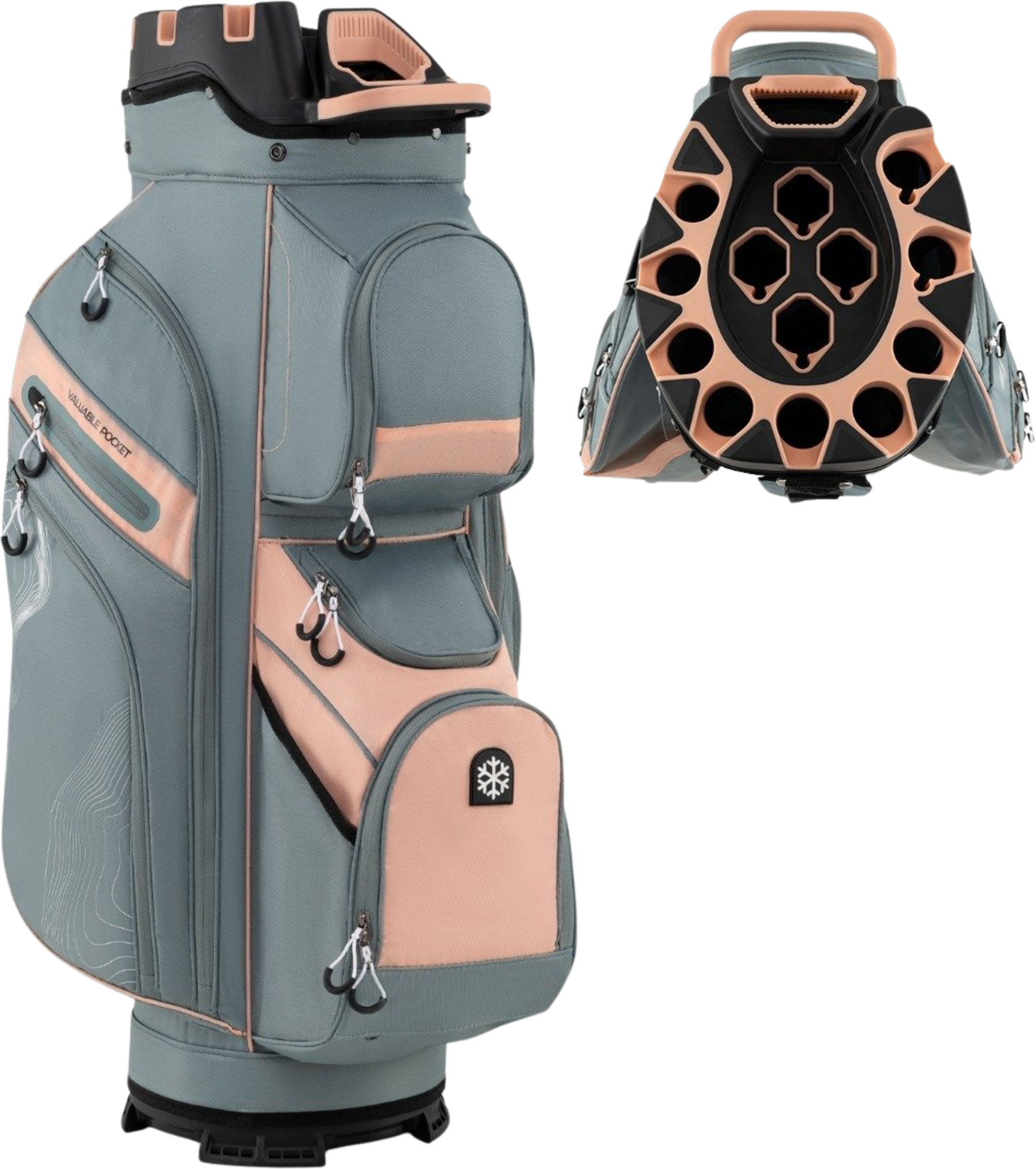 NORTHIX, Golf Cart Bag, 14-way Divider, 11 Pockets, Pink
