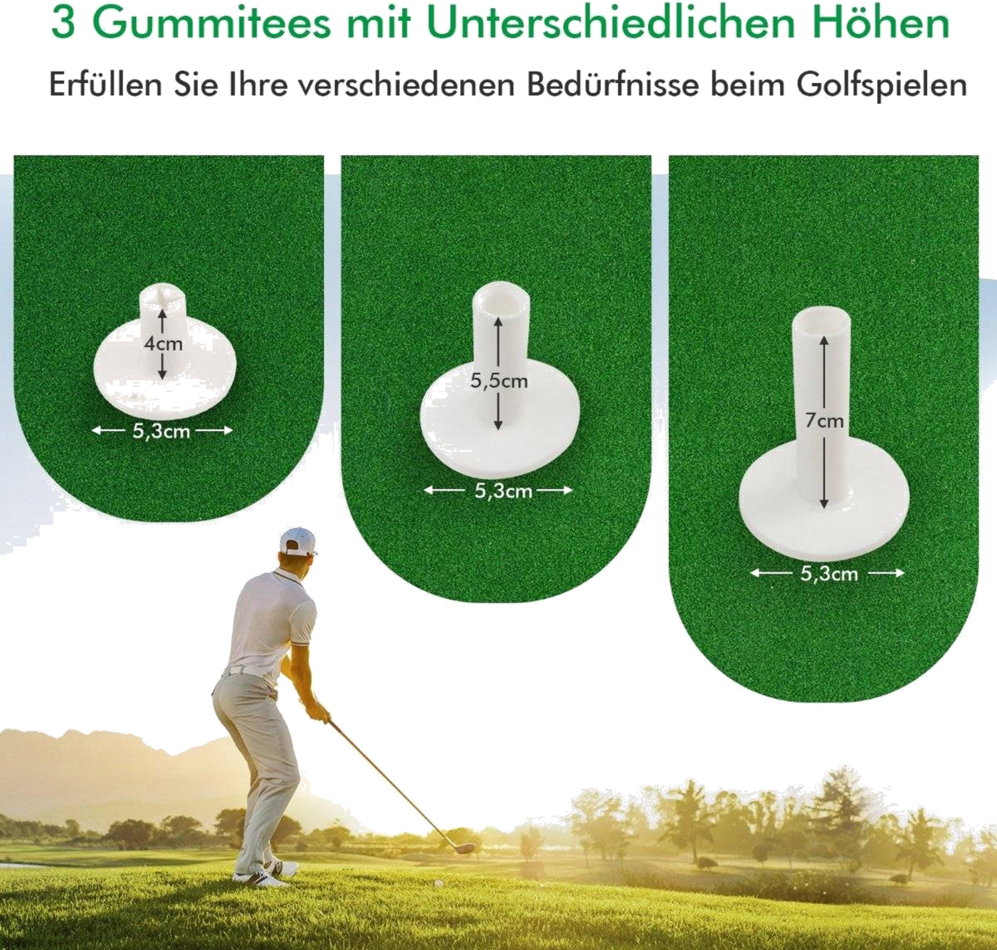NORTHIX, Golf Hitting Mat Standard Golf Practice Mat With Real Feel 1.5 X 1m Green