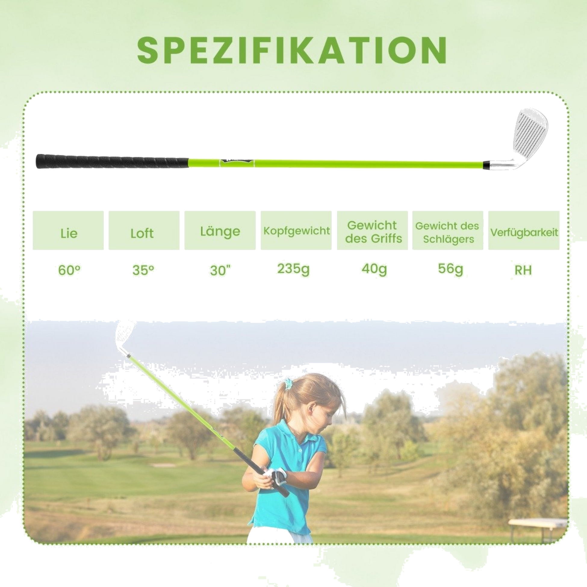B2X, Golf Iron 7 For Children With Headcover Single Golf Iron Made Of Aluminum For Right-handers