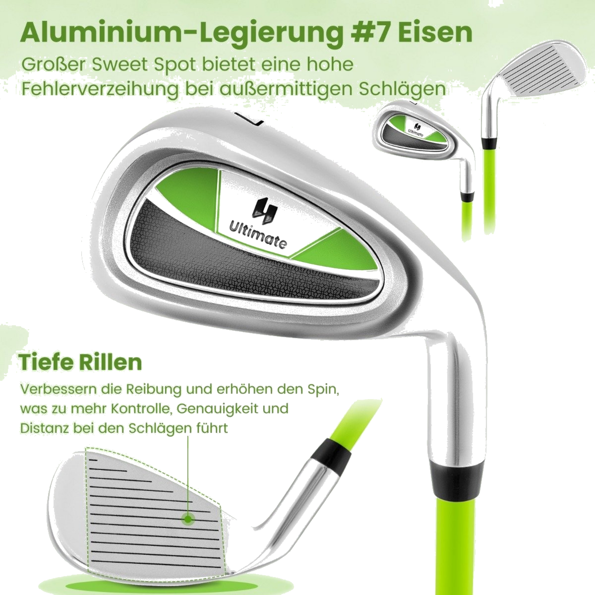 B2X, Golf Iron 7 For Children With Headcover Single Golf Iron Made Of Aluminum For Right-handers