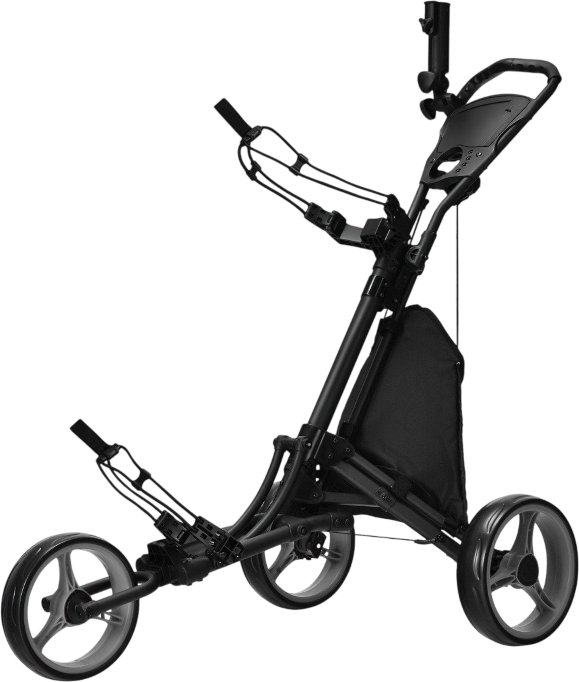 NORTHIX, Golf Push Cart, 3-wheel, Foldable Aluminum, Gray