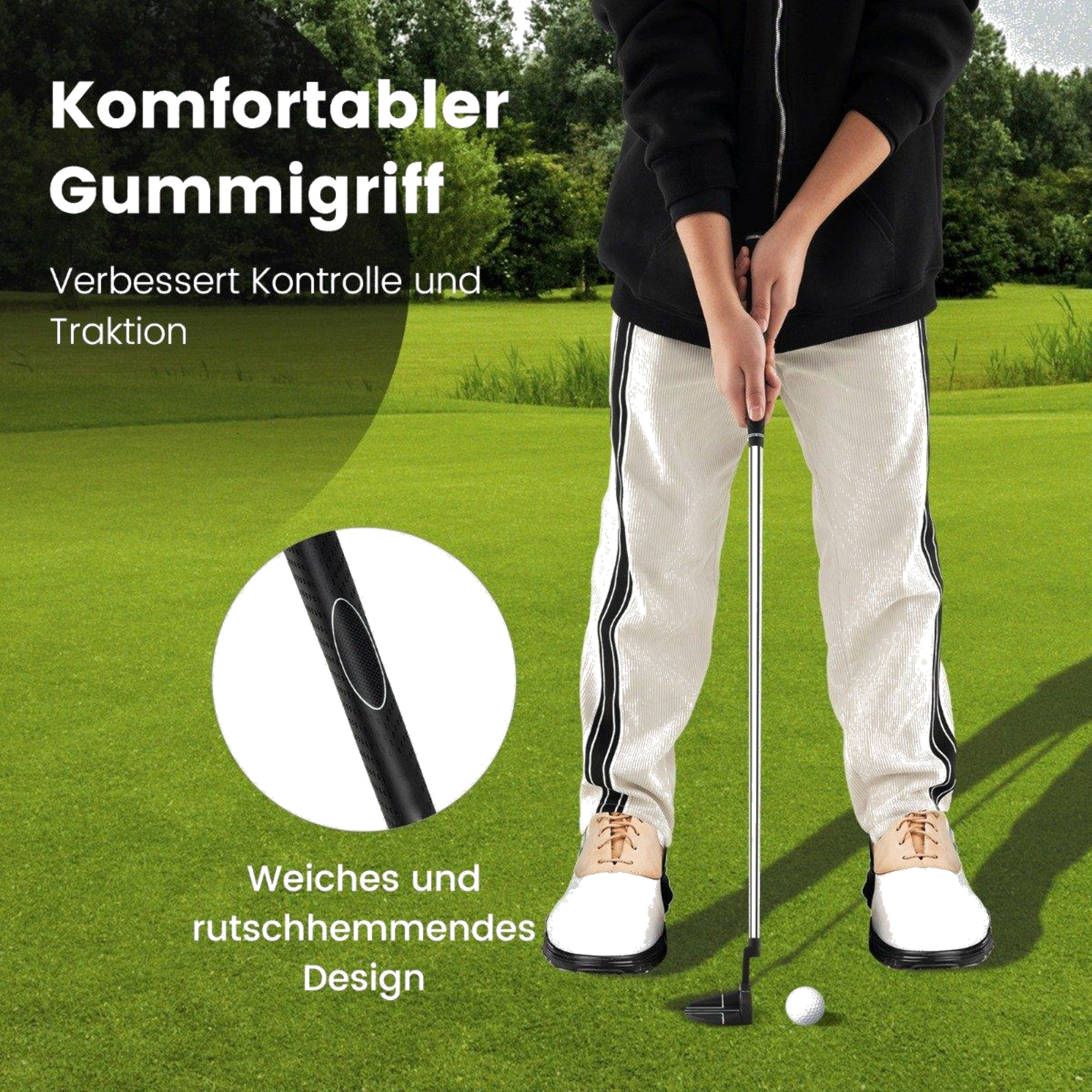B2X, Golf Putter 89 Cm Stainless Steel Mallet Putter With Stainless Steel Head  Non-slip Grip