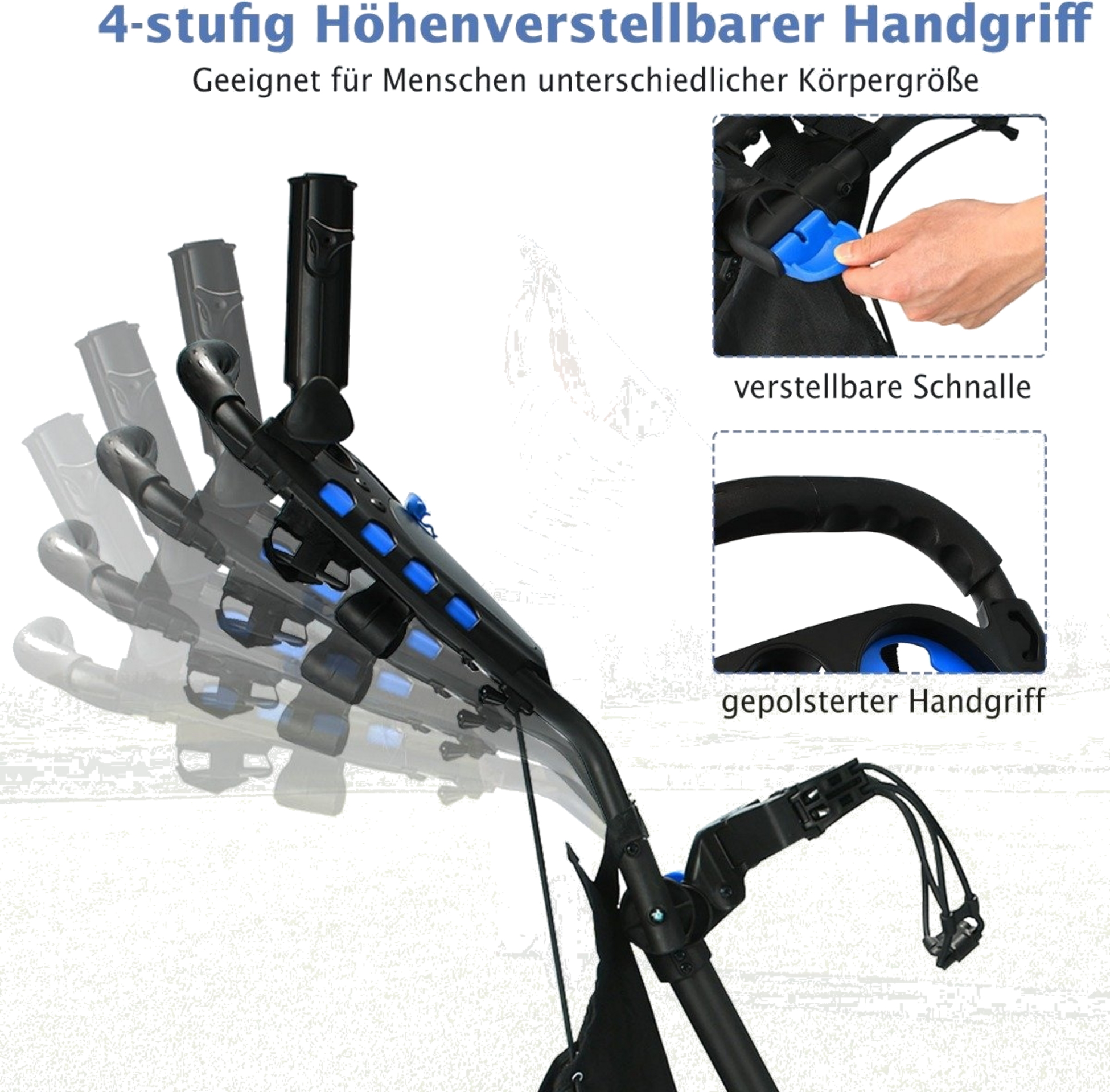 NORTHIX, Golf Trolley 4 Wheel Golf Trolley Golf Cart Golf Folding Golf Caddy Golf Push Cart Made Of Aluminum