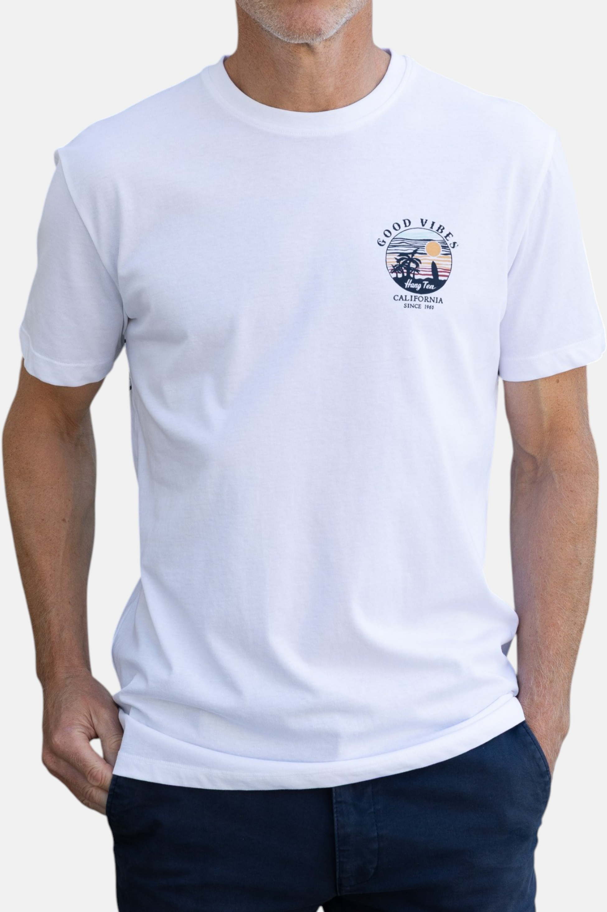 HANG TEN, Good Vibes Organic Cotton T-shirt - White