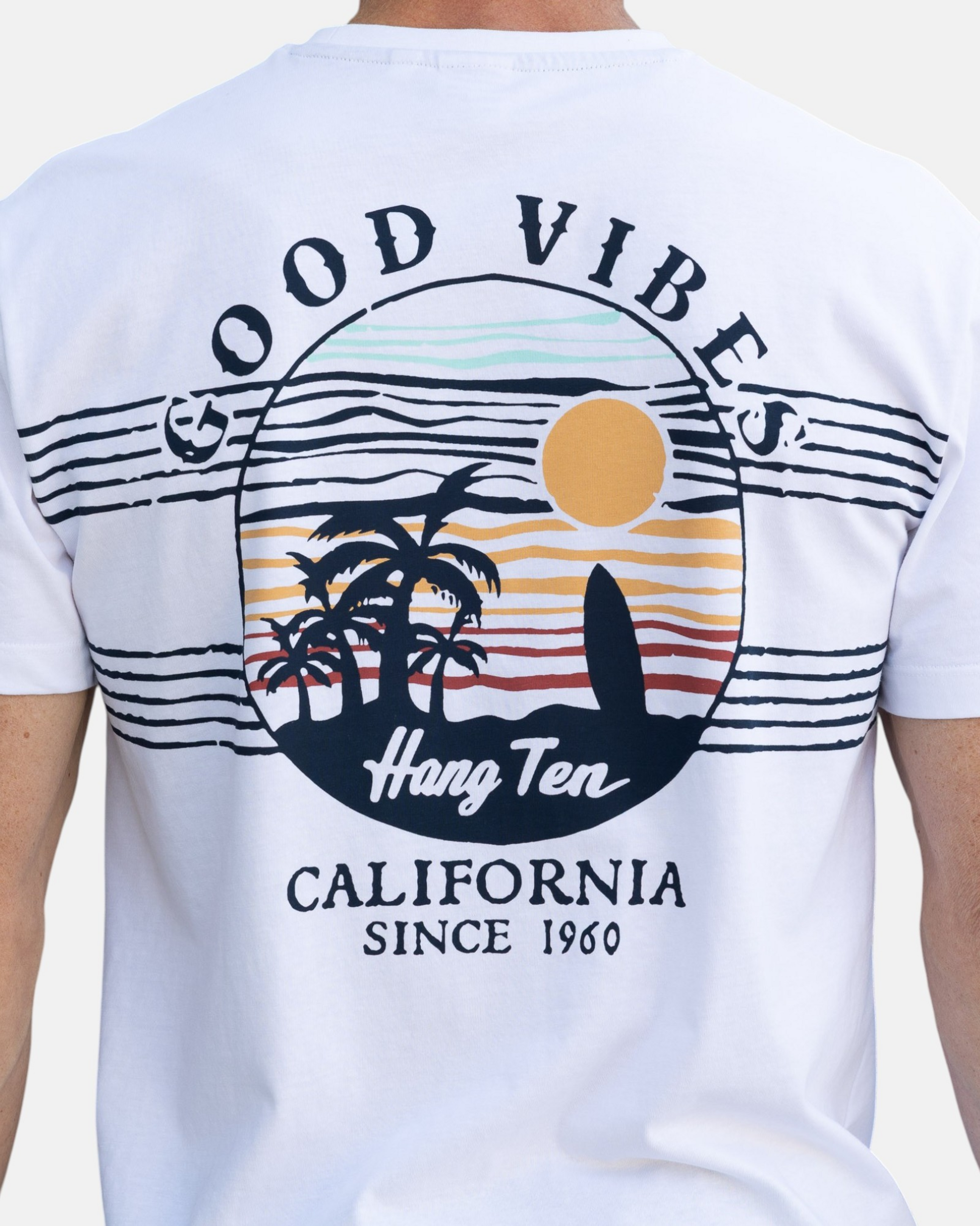 HANG TEN, Good Vibes Organic Cotton T-shirt - White