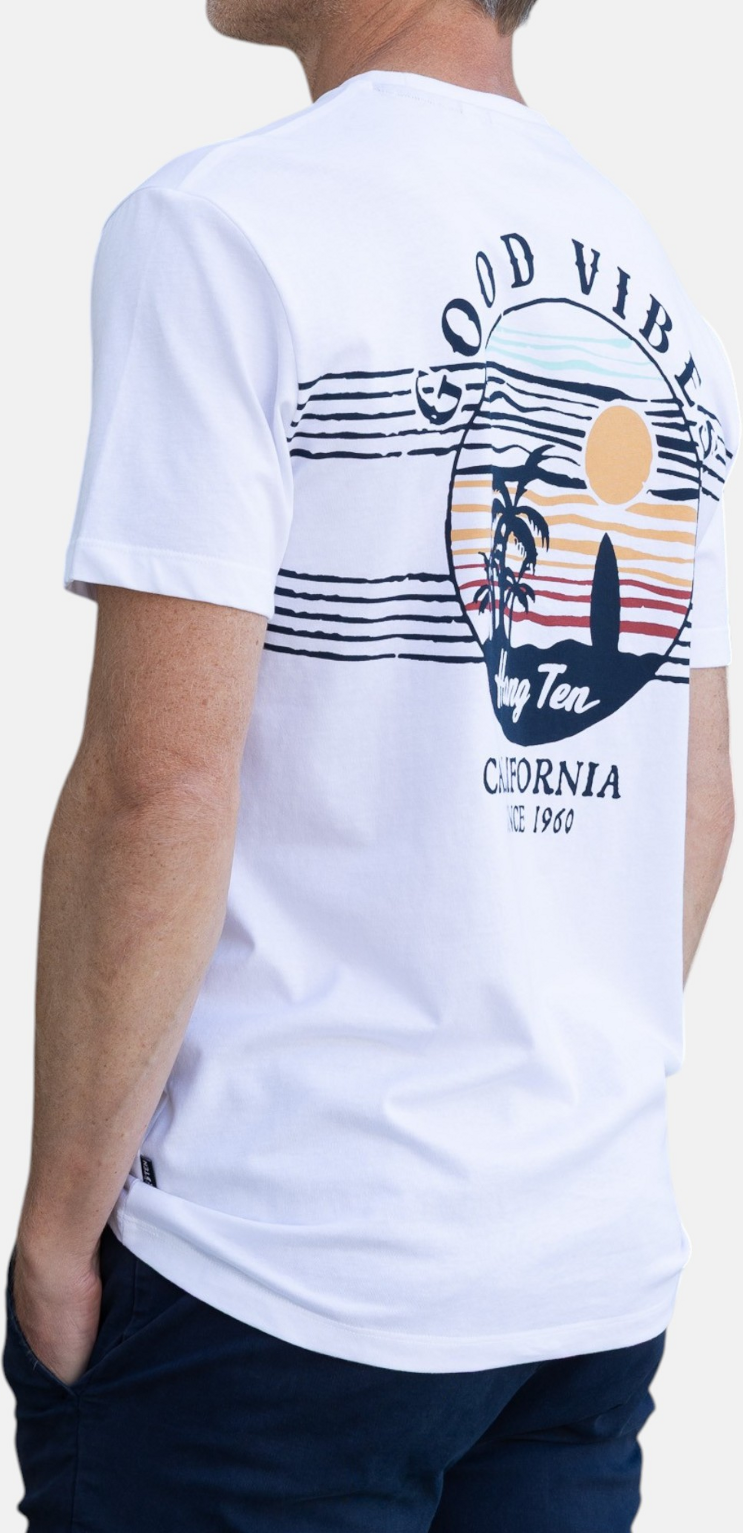 HANG TEN, Good Vibes Organic Cotton T-shirt - White