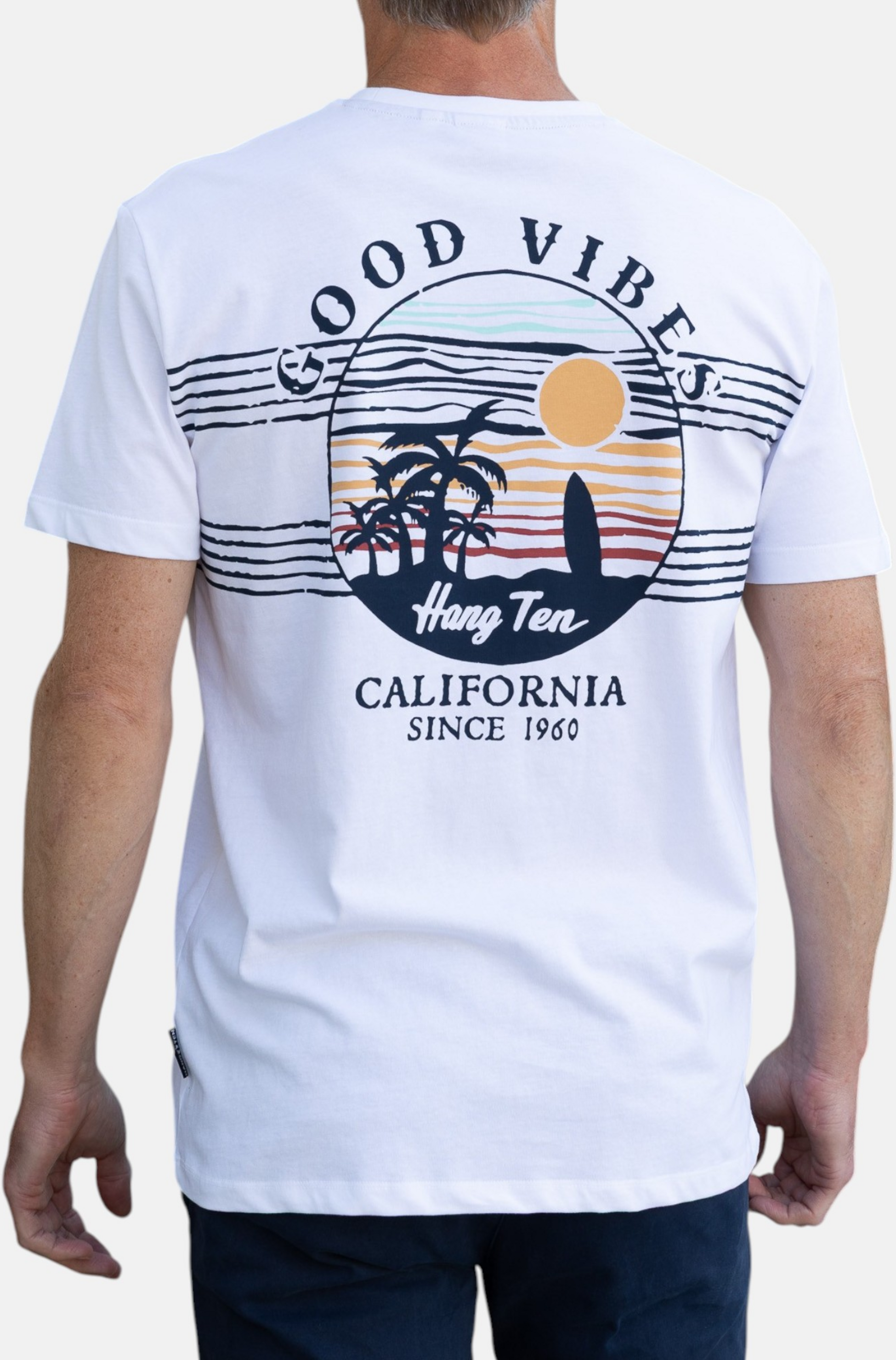 HANG TEN, Good Vibes Organic Cotton T-shirt - White