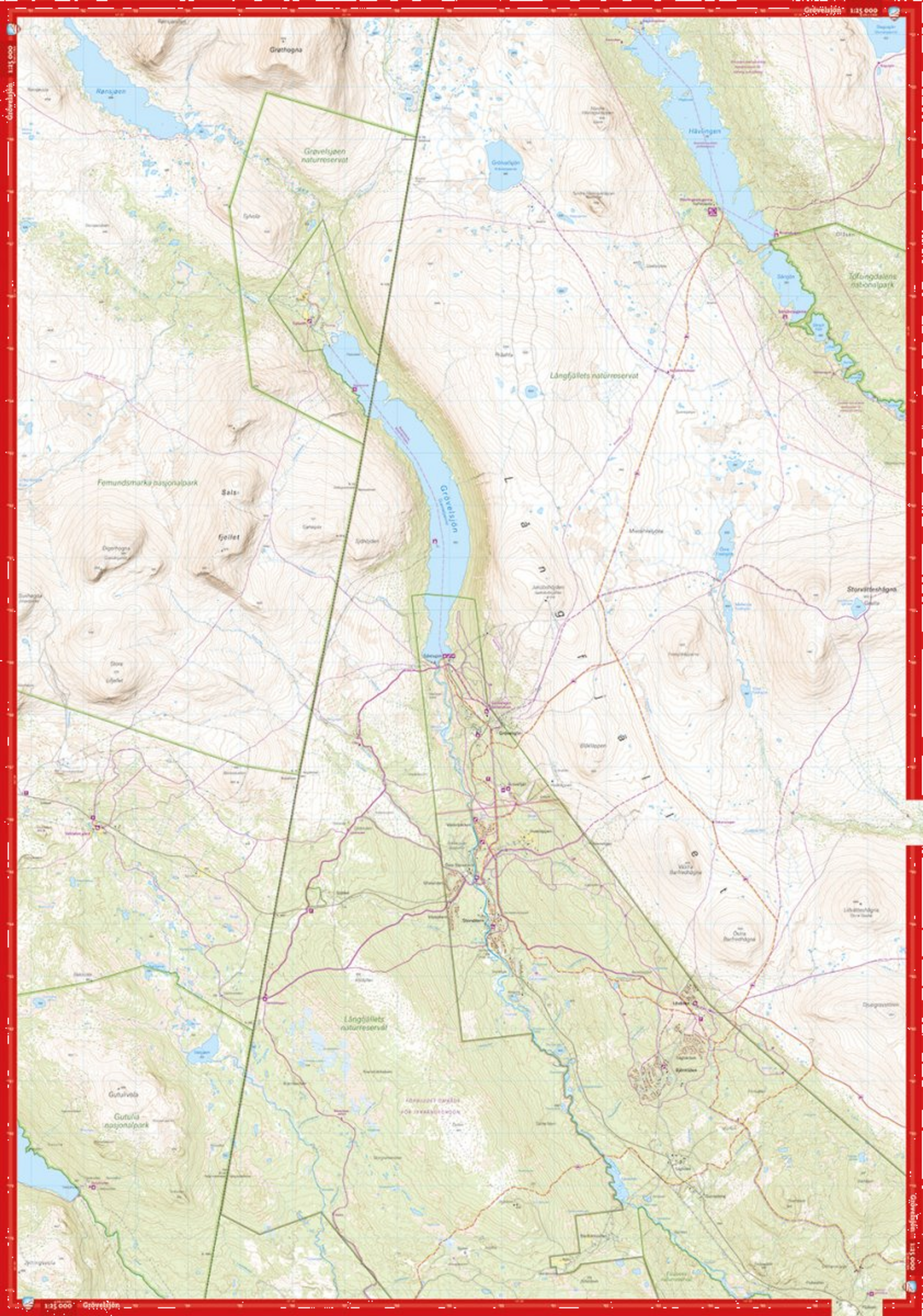 CALAZO, Grövelsjön  Töfsingdalens Nationalpark 1:25 000