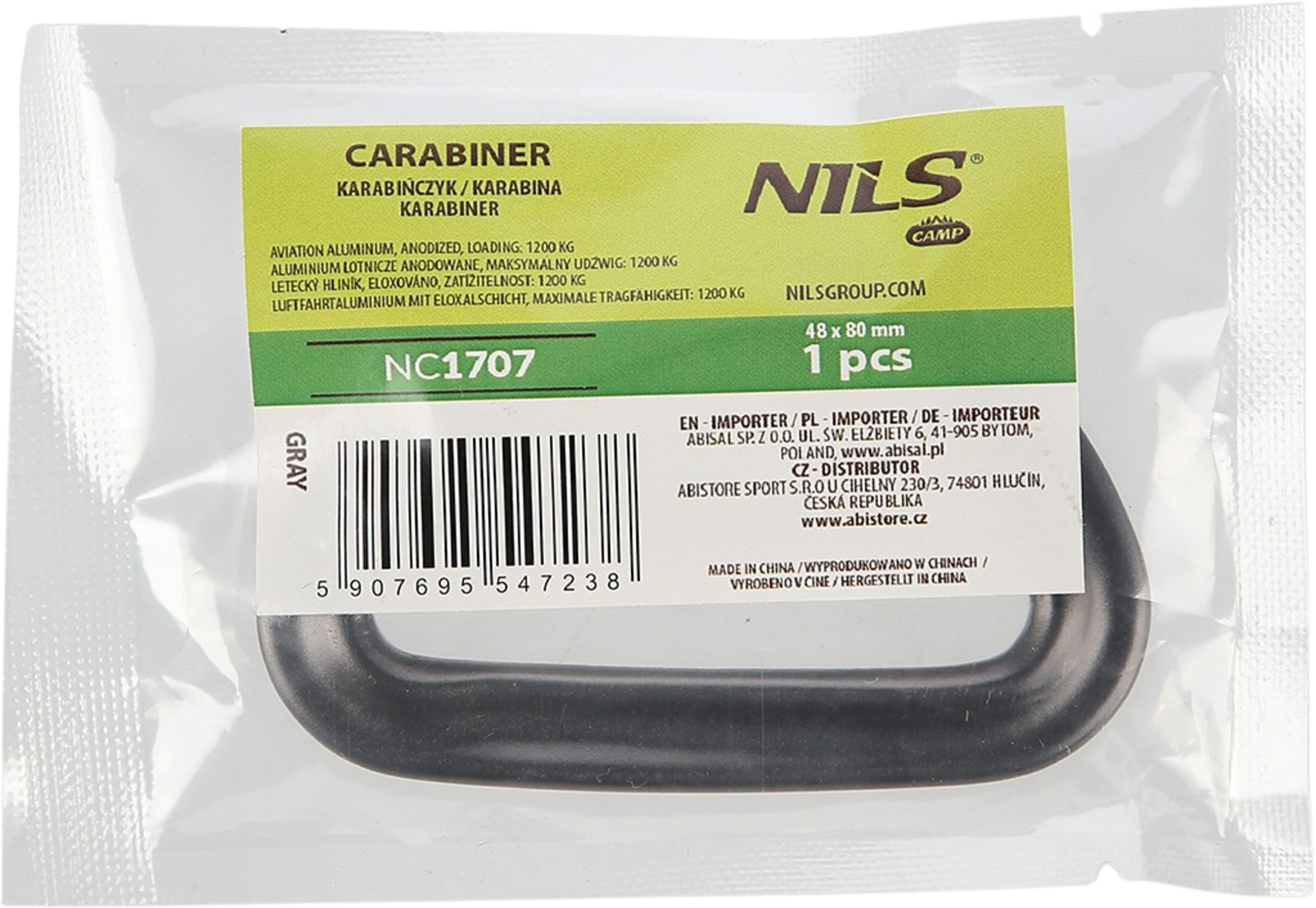 NORTHIX, Gray Carabiner 12 Kn &ndash; Lightweight, Durable