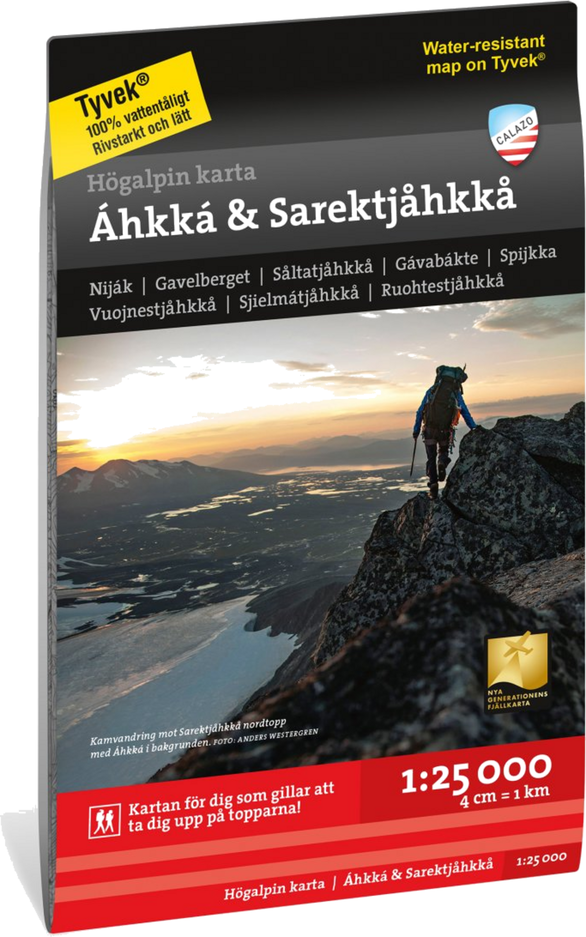 CALAZO, Högalpin Karta Áhkká  Sarektjåkkå 1:25.000