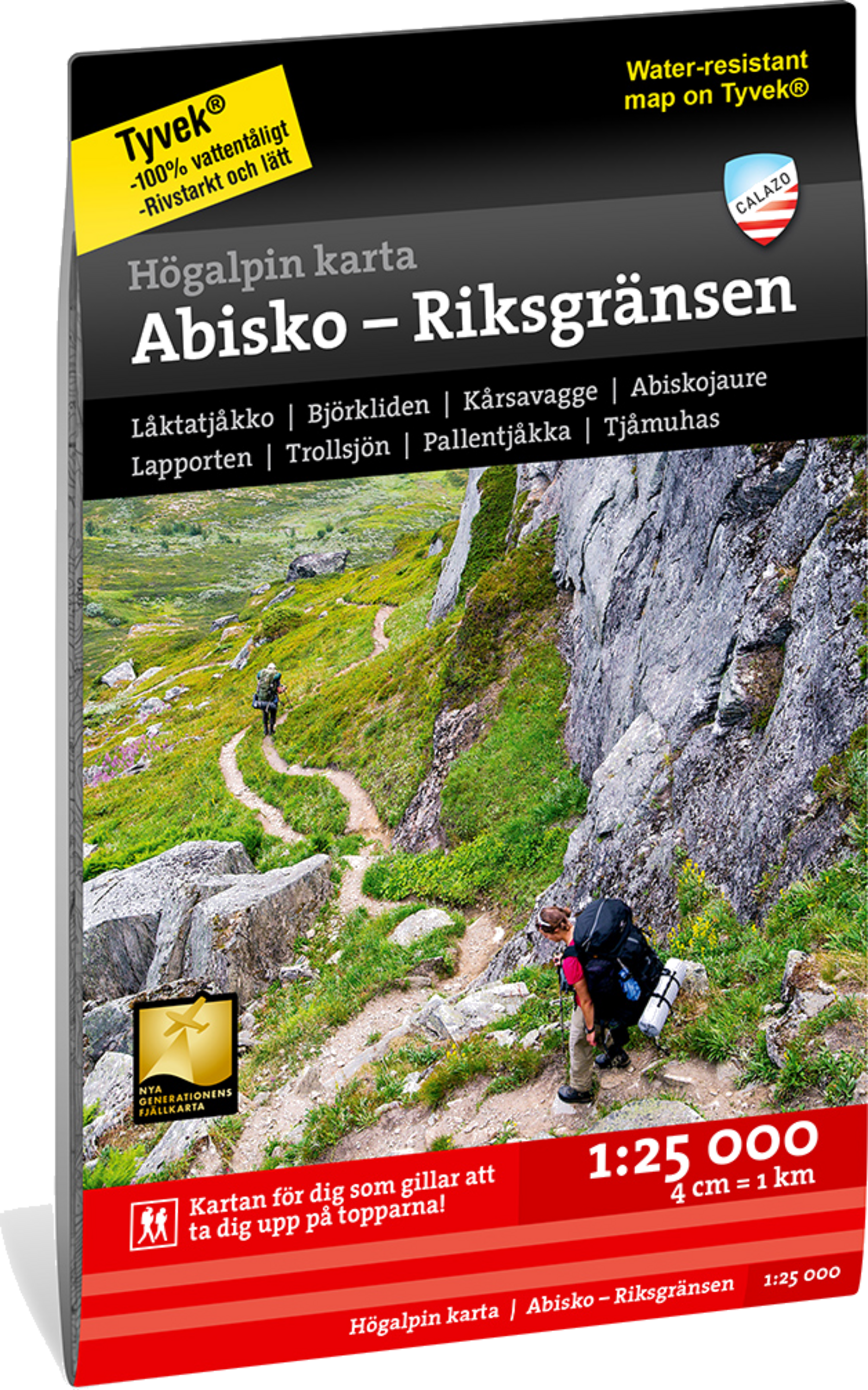 CALAZO, H&ouml;galpin Karta Abisko, Bj&ouml;rkliden &ndash; Riksgr&auml;nsen 1:25.000