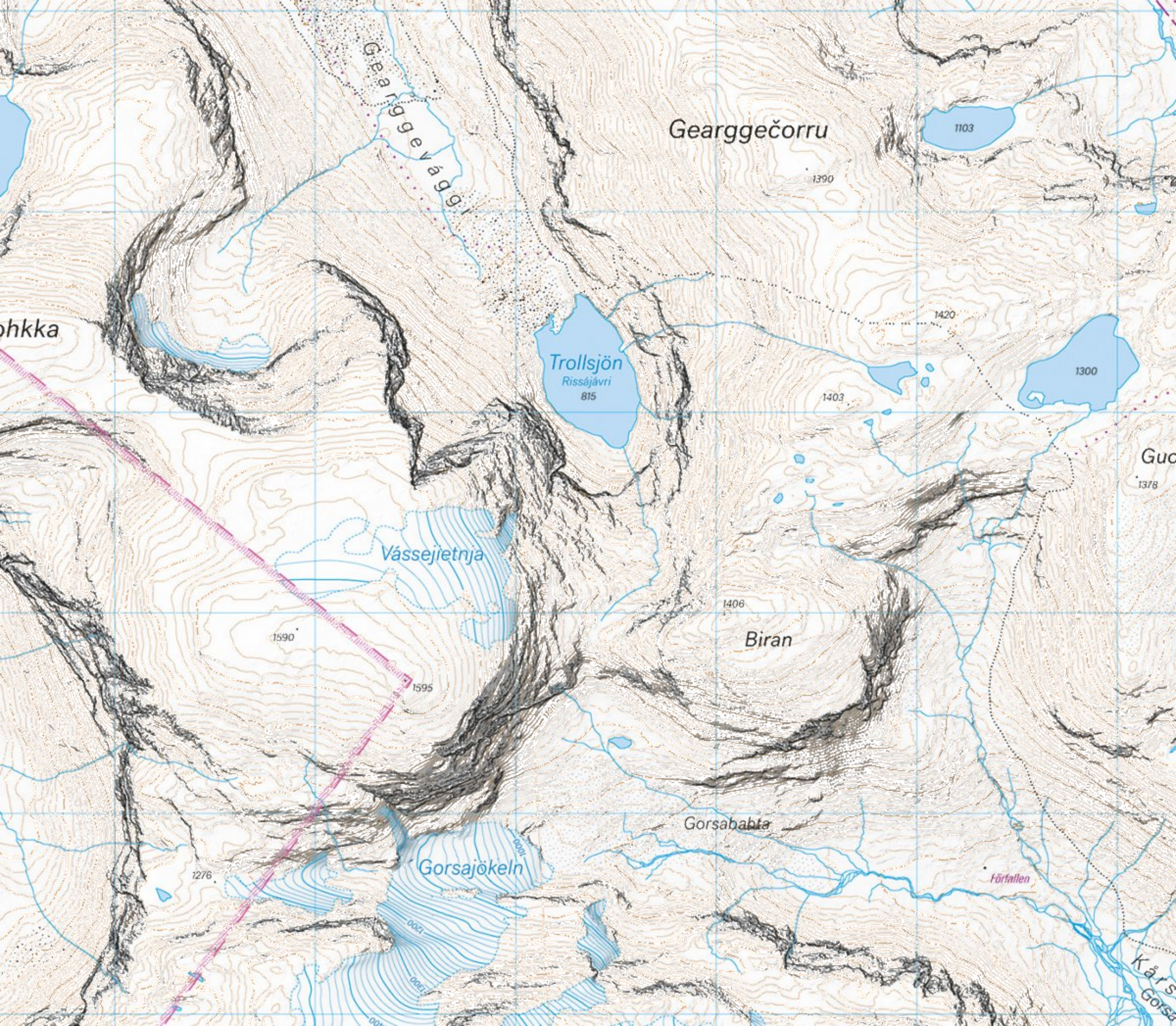 CALAZO, H&ouml;galpin Karta Abisko, Bj&ouml;rkliden &ndash; Riksgr&auml;nsen 1:25.000