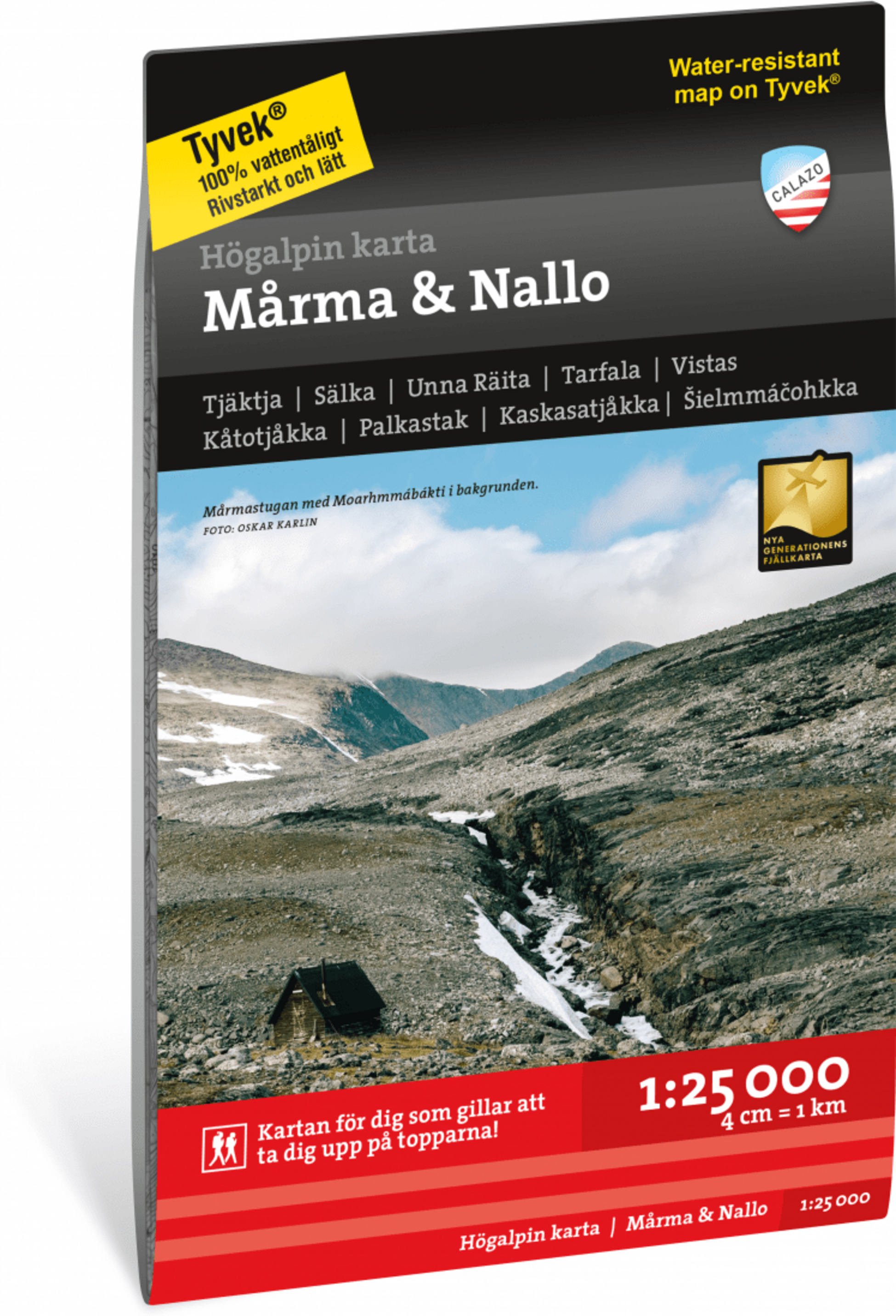 CALAZO, Högalpin Karta Mårma  Nallo 1:25.000