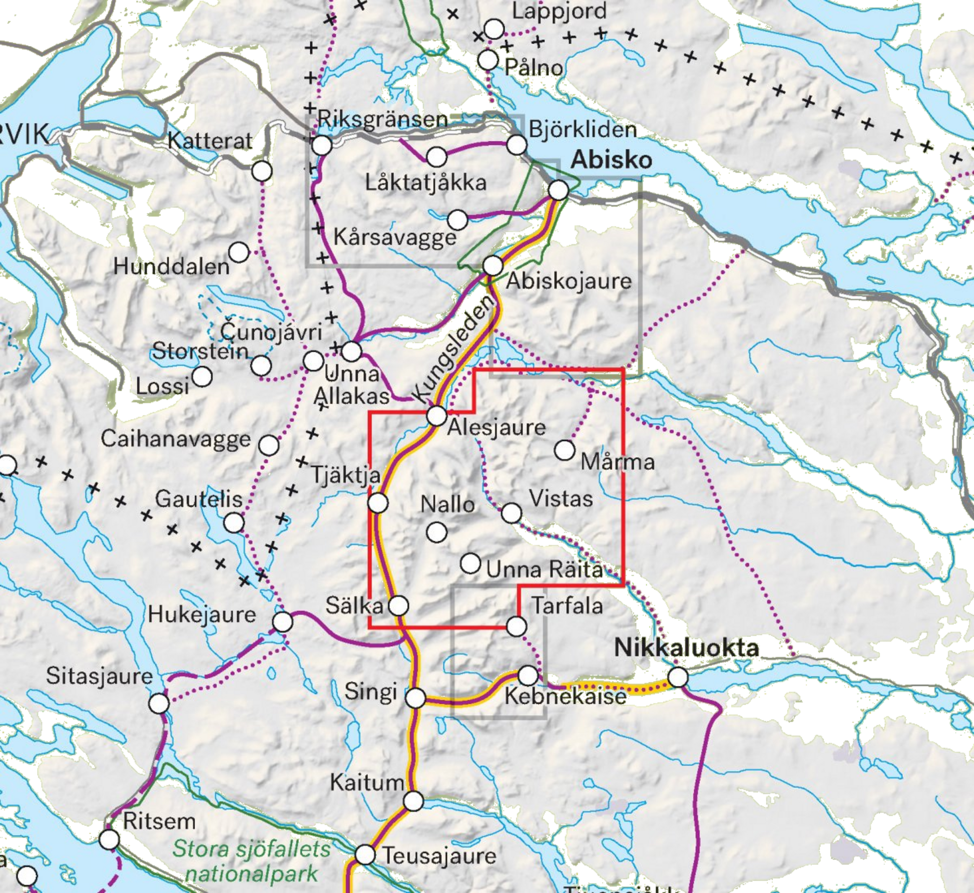 CALAZO, Högalpin Karta Mårma  Nallo 1:25.000