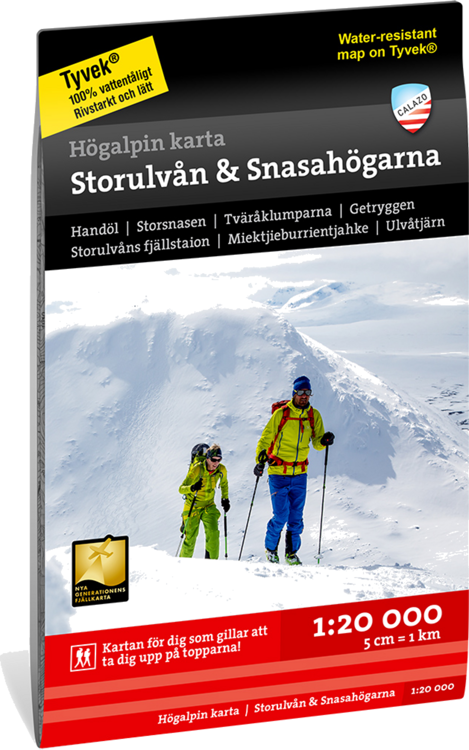 CALAZO, H&ouml;galpin Karta Storulv&aring;n  Snasah&ouml;garna 1:20.000