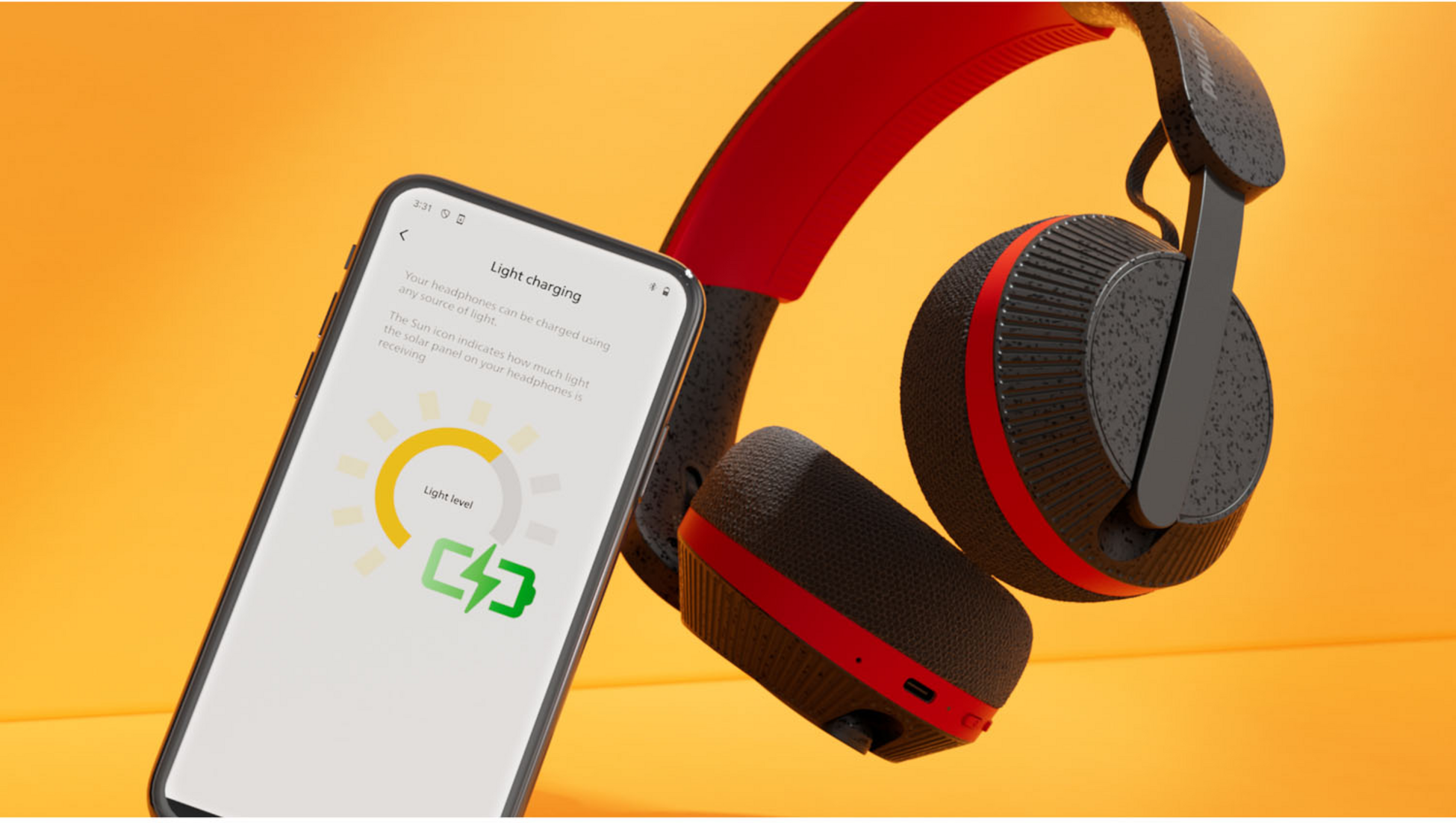 PHILIPS, H&ouml;rlur Over-ear Sport Solcell Ip55