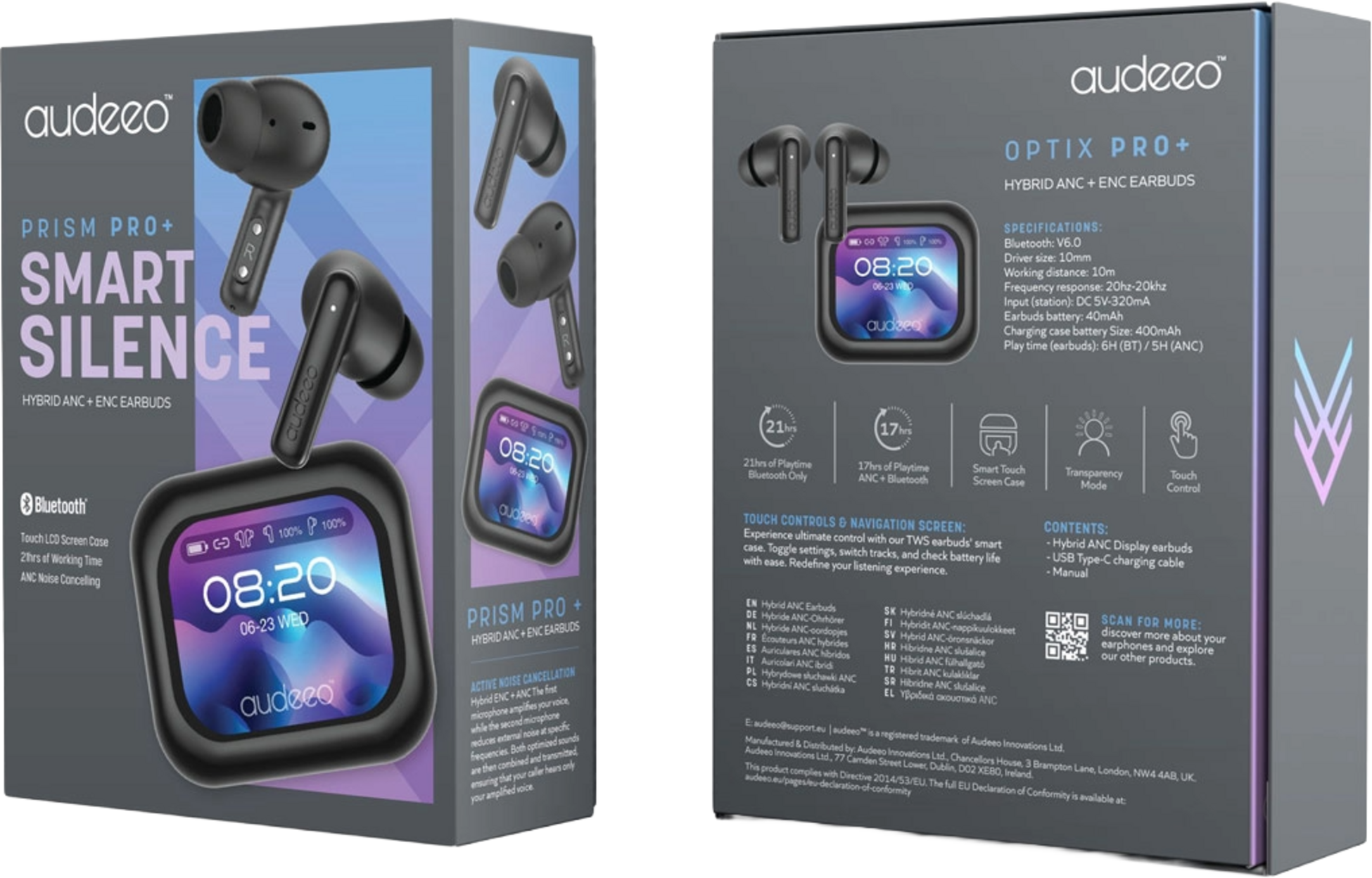 AUDEEO, H&ouml;rlurar In-ear Tws Anc Enc Screen Prism