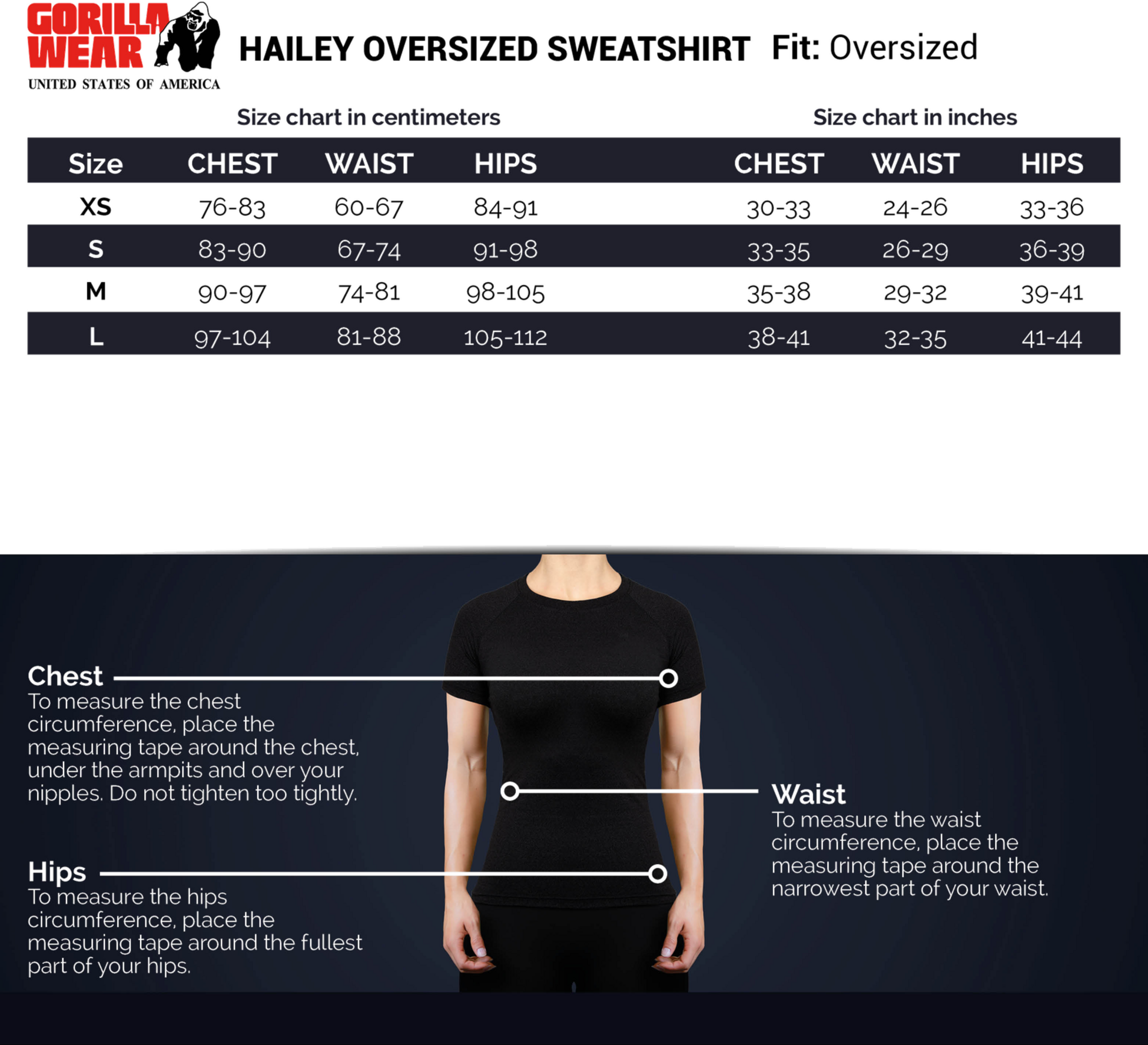 GORILLA WEAR, Hailey Oversized Sweatshirt