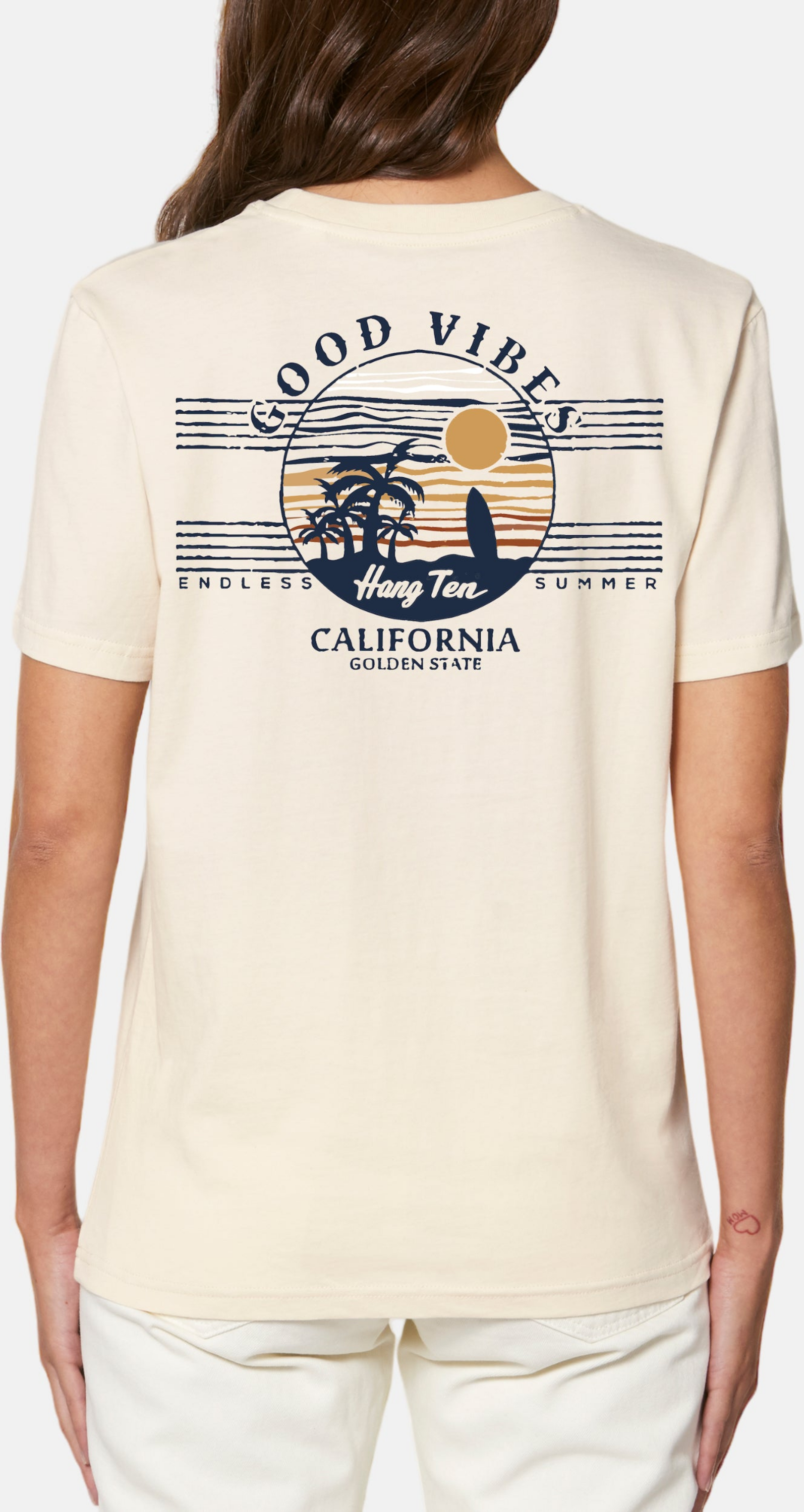 HANG TEN, Hang Ten Good Vibes T-shirt W - Off White