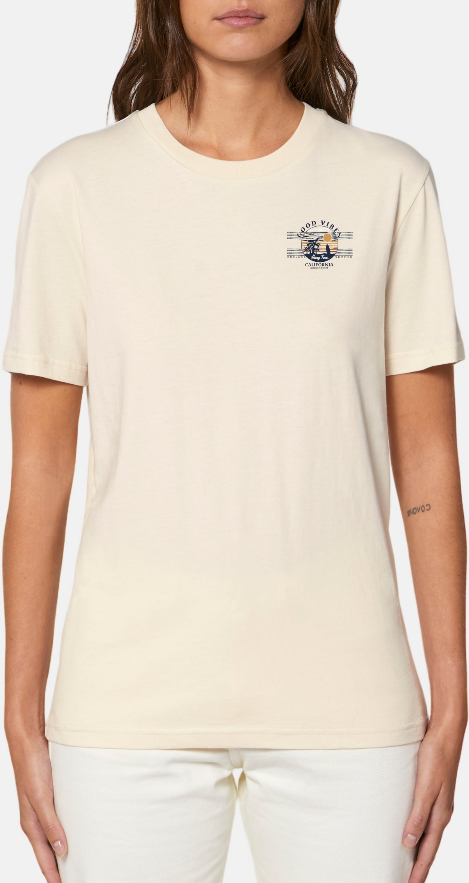 HANG TEN, Hang Ten Good Vibes T-shirt W - Off White