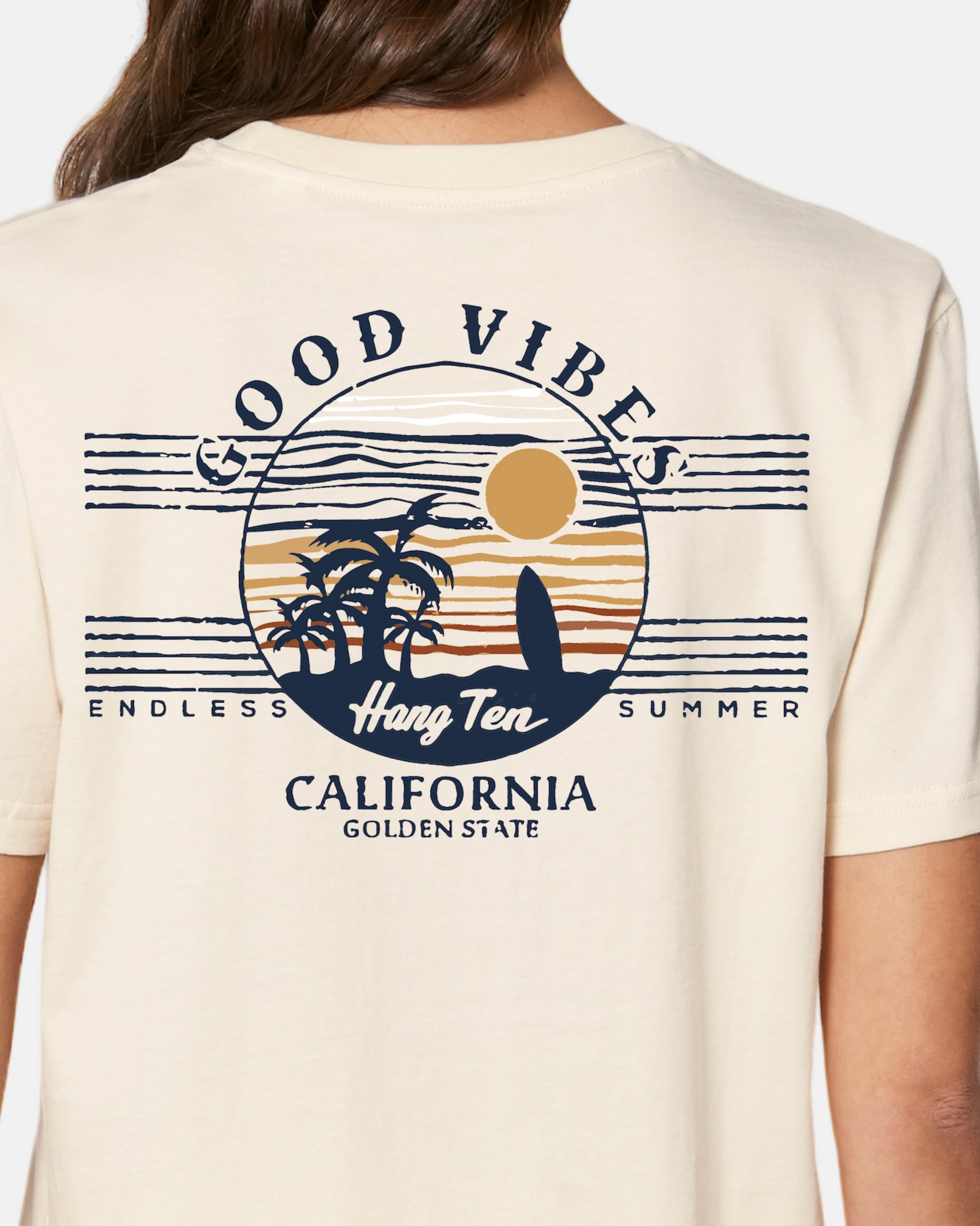 HANG TEN, Hang Ten Good Vibes T-shirt W - Off White
