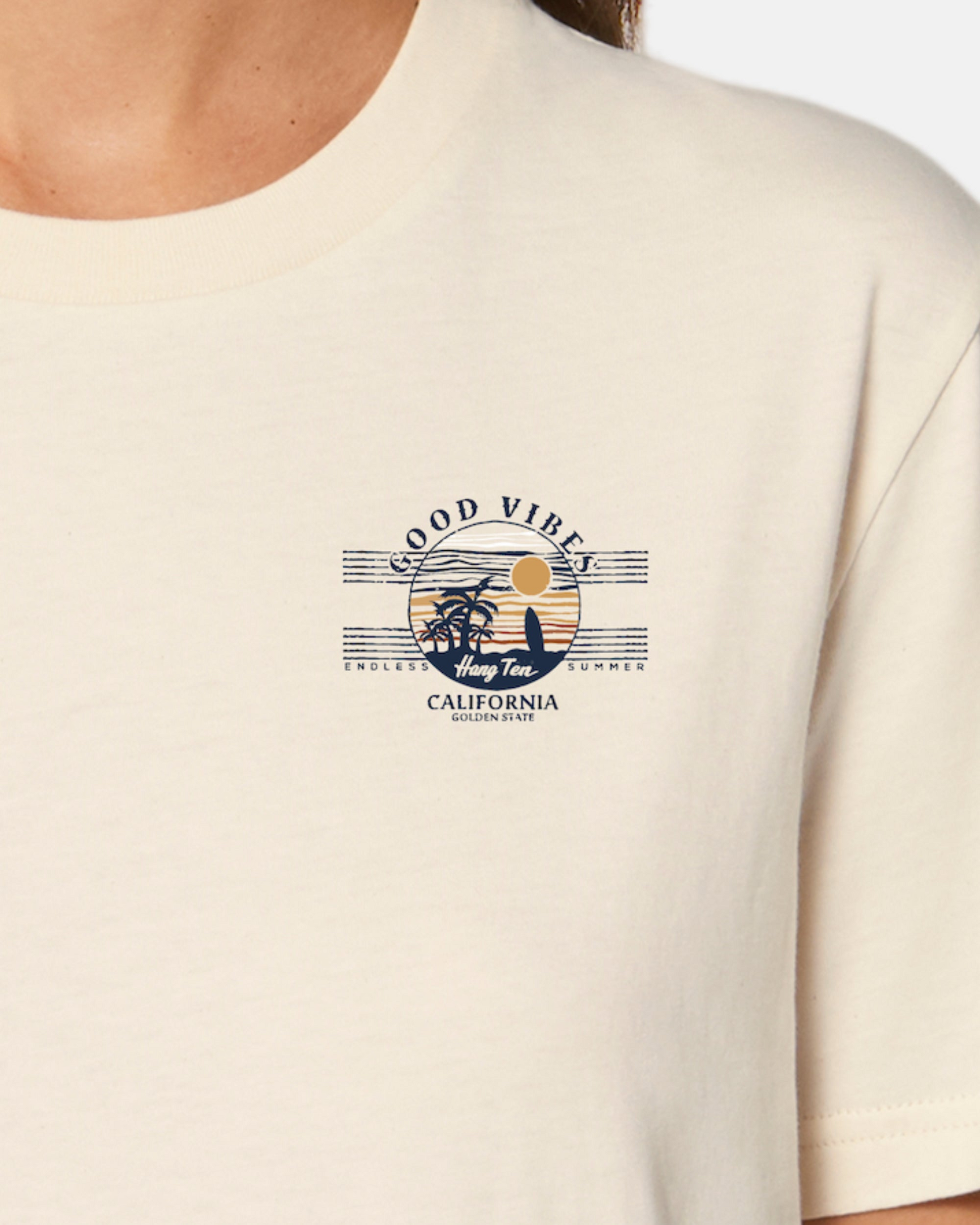 HANG TEN, Hang Ten Good Vibes T-shirt W - Off White
