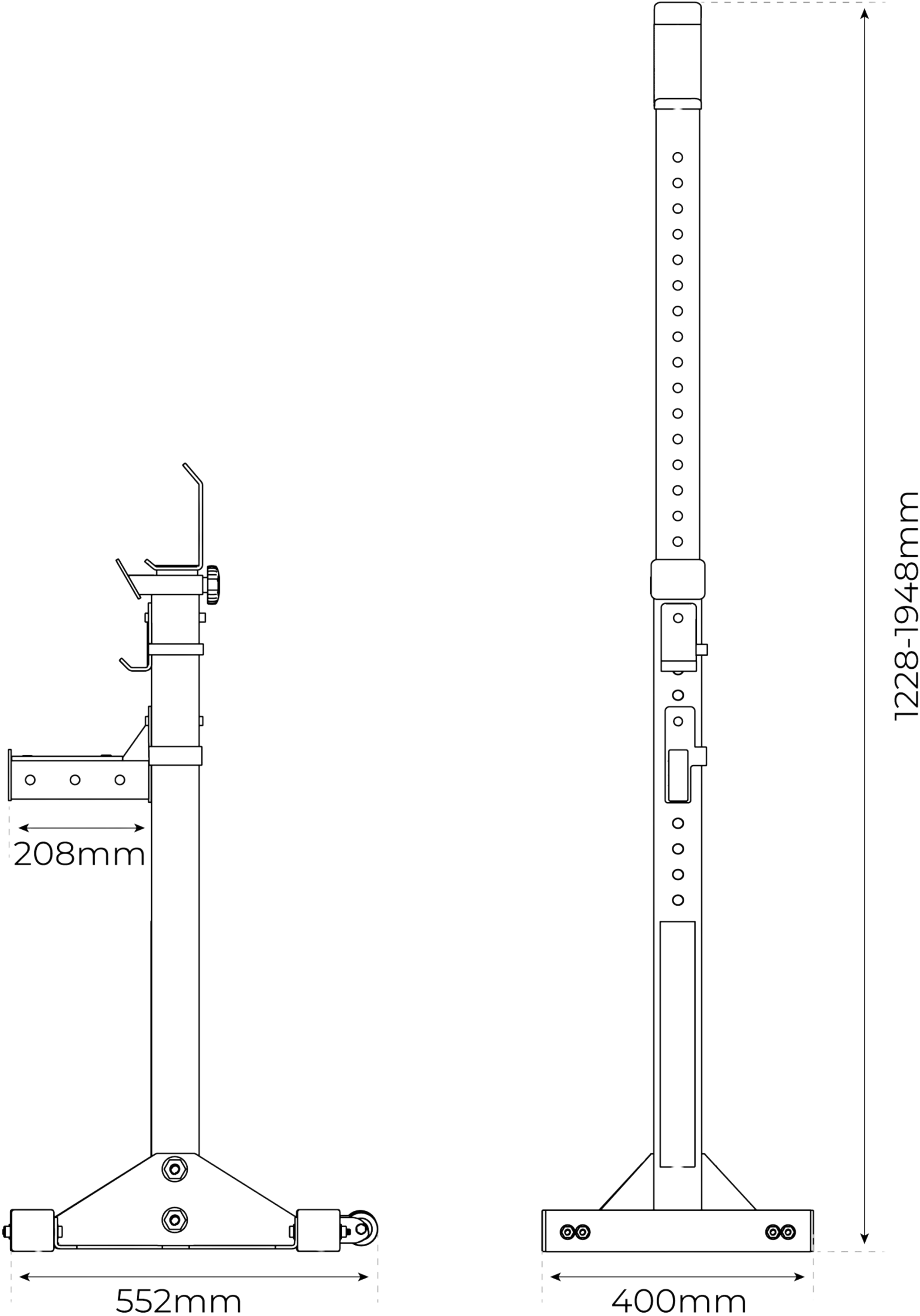 K-SPORT, Hantelst&auml;ll Med H&aring;llare F&ouml;r Viktskivor