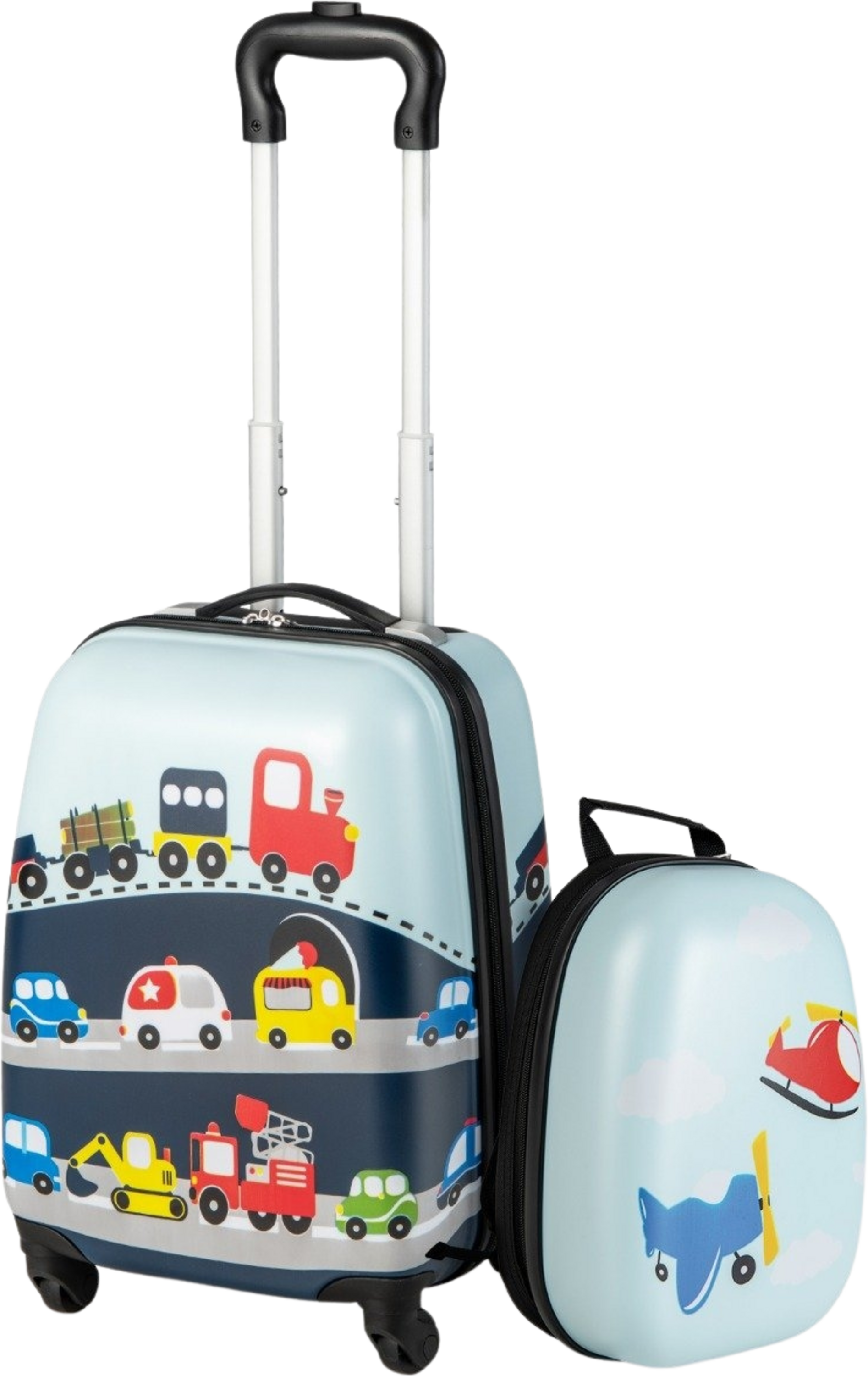 NORTHIX, Hard Suitcase 2 Piece Carry On Luggage Set With Spinner Wheels Rolling Blue