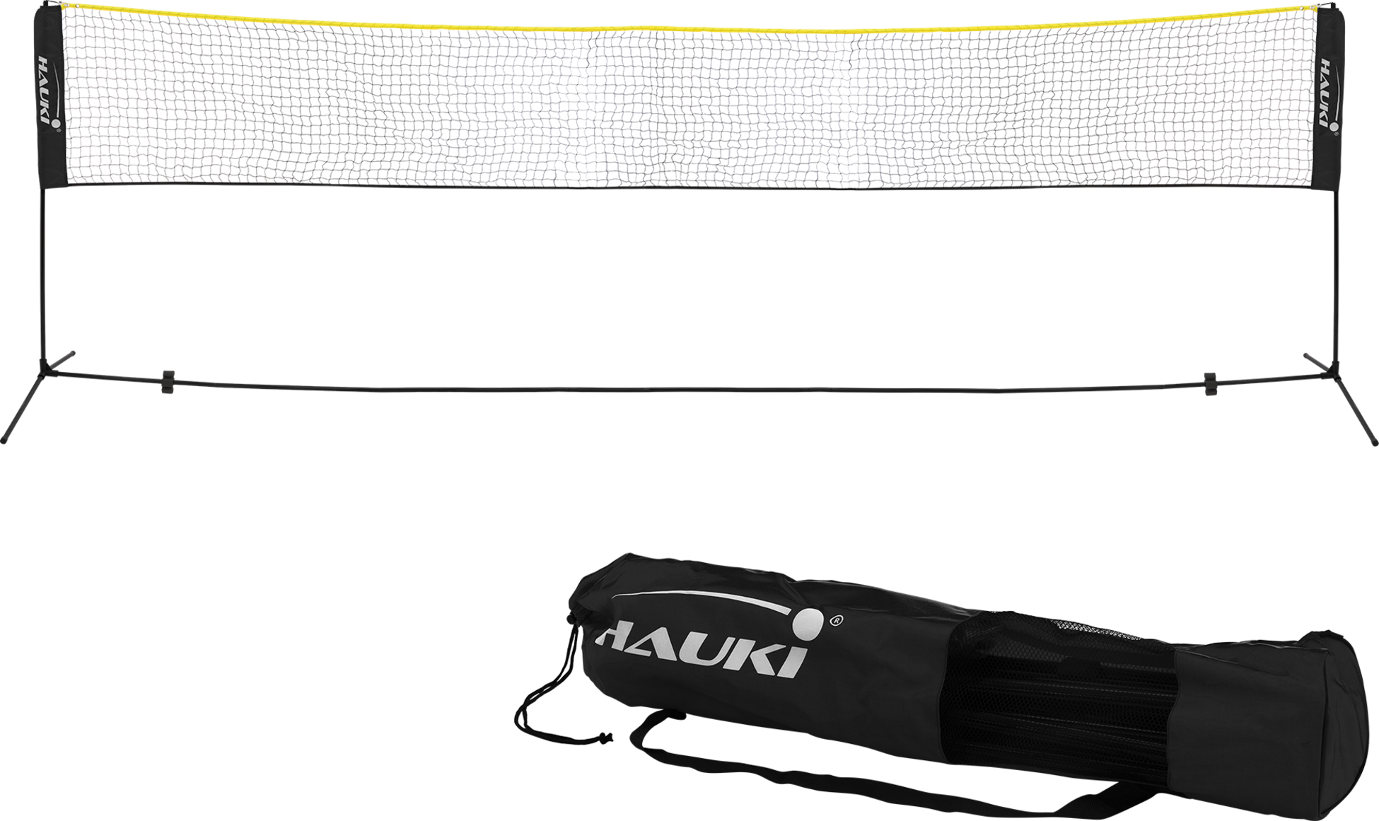 HAUKI, Hauki Badminton Net Set, 500 Cm Portable Tennis Net, Black, H156 Cm, Shuttlecock Net