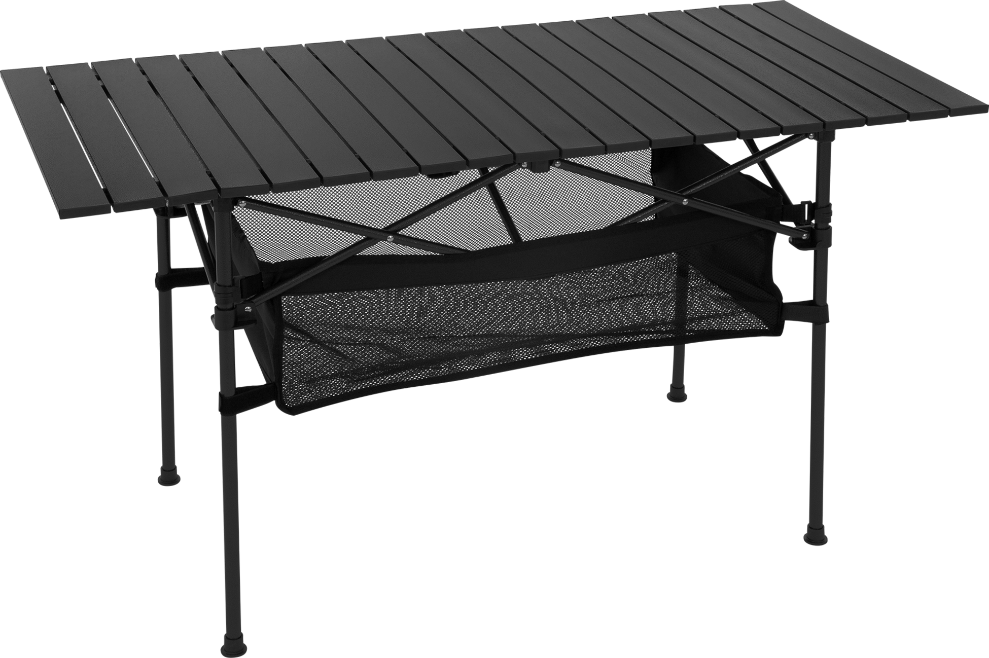 HAUKI, Hauki Camping Furniture Set 3 Piece Folding Table Black With Two Blue Camping Chairs Portable