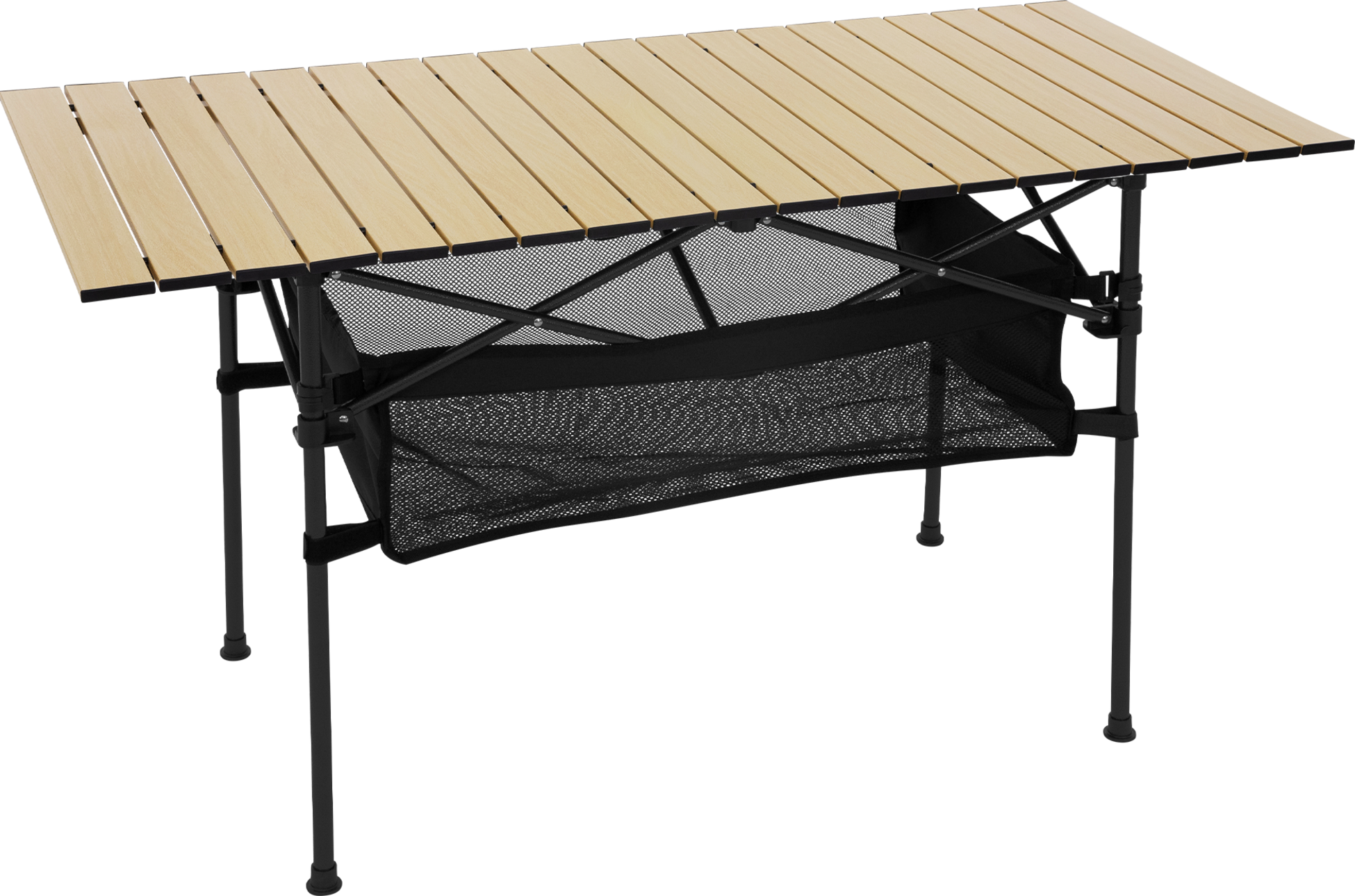 HAUKI, Hauki Foldable Camping Table 118&times;55&times;64.5 Cm, Beige Aluminium Outdoor Table With Roll-up Top