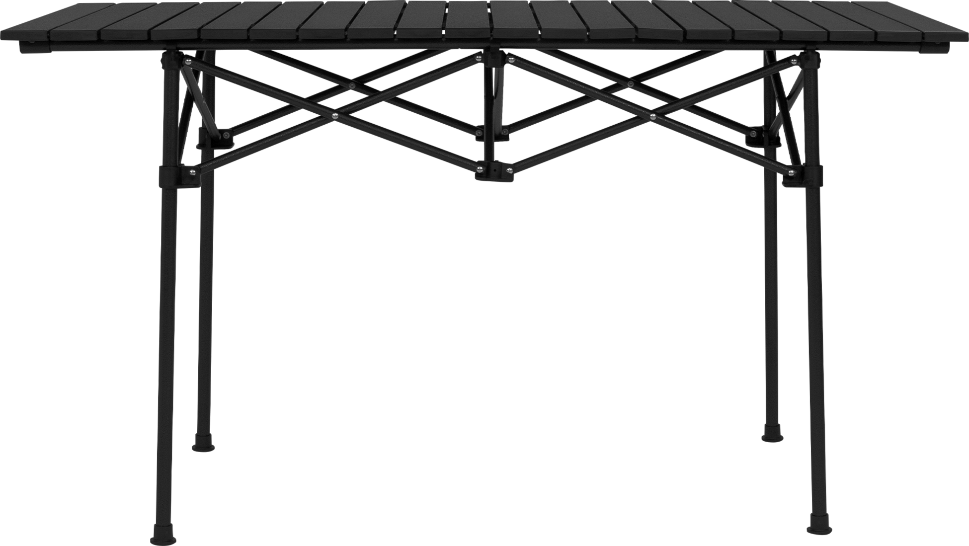 HAUKI, Hauki Foldable Camping Table 118&times;55&times;64.5 Cm, Black Aluminium Outdoor Table With Roll-up Top