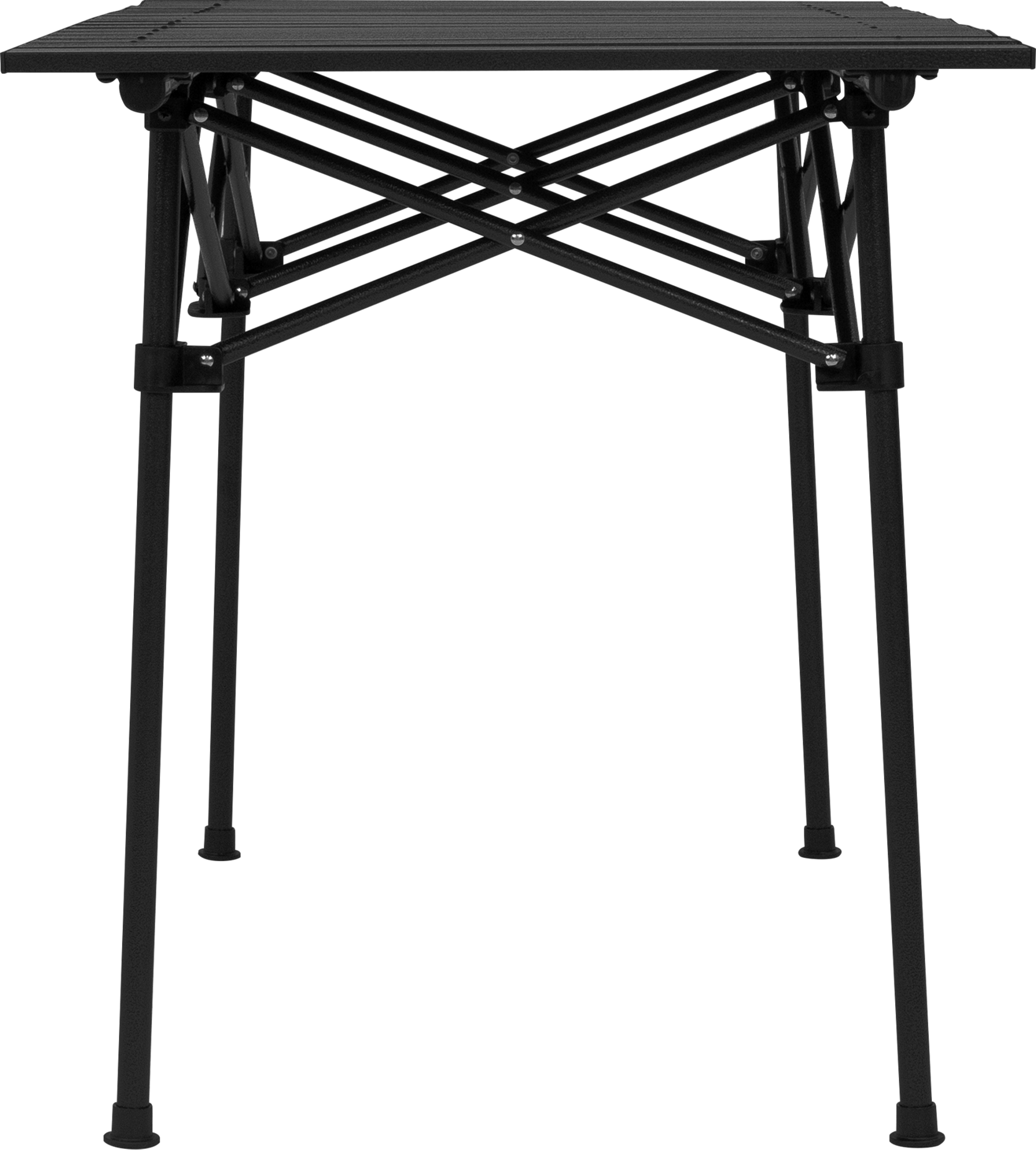 HAUKI, Hauki Foldable Camping Table 118&times;55&times;64.5 Cm, Black Aluminium Outdoor Table With Roll-up Top