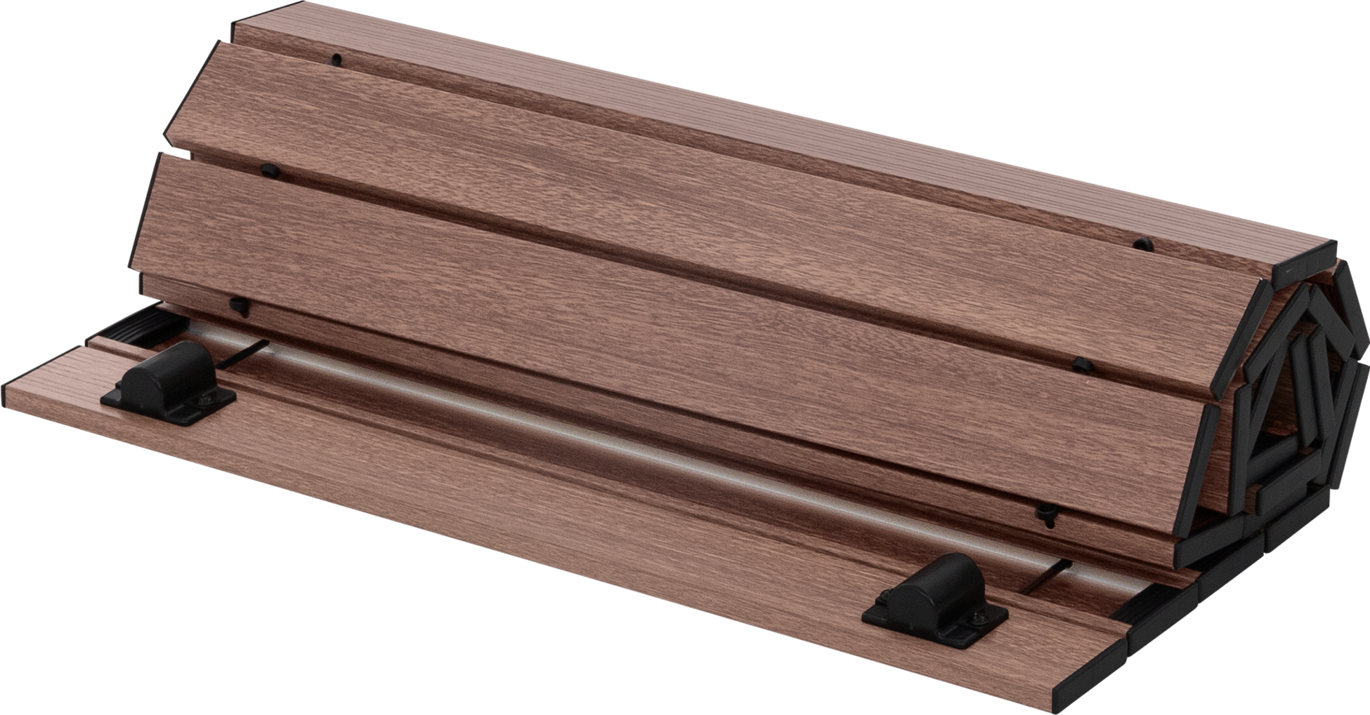 HAUKI, Hauki Foldable Camping Table 118&times;55&times;64.5 Cm, Brown Aluminium Outdoor Table With Roll-up Top