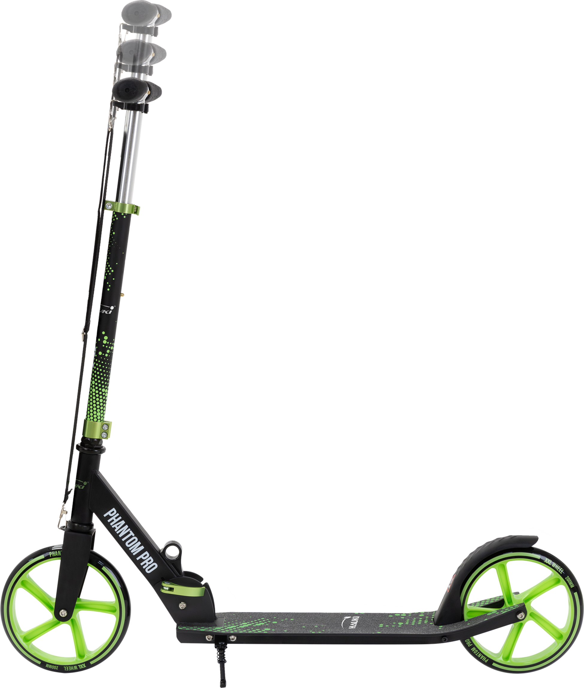 HAUKI, Hauki Foldable Green City Scooter With Adjustable Handlebar, Xxl Wheels, Rear Foot Brake
