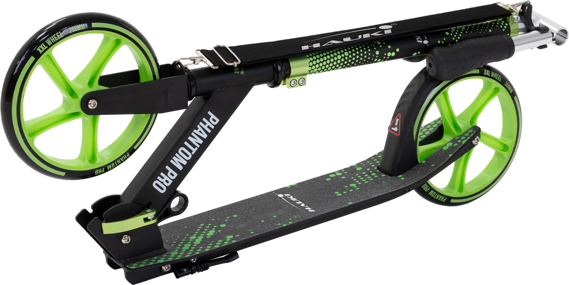 HAUKI, Hauki Foldable Green City Scooter With Adjustable Handlebar, Xxl Wheels, Rear Foot Brake