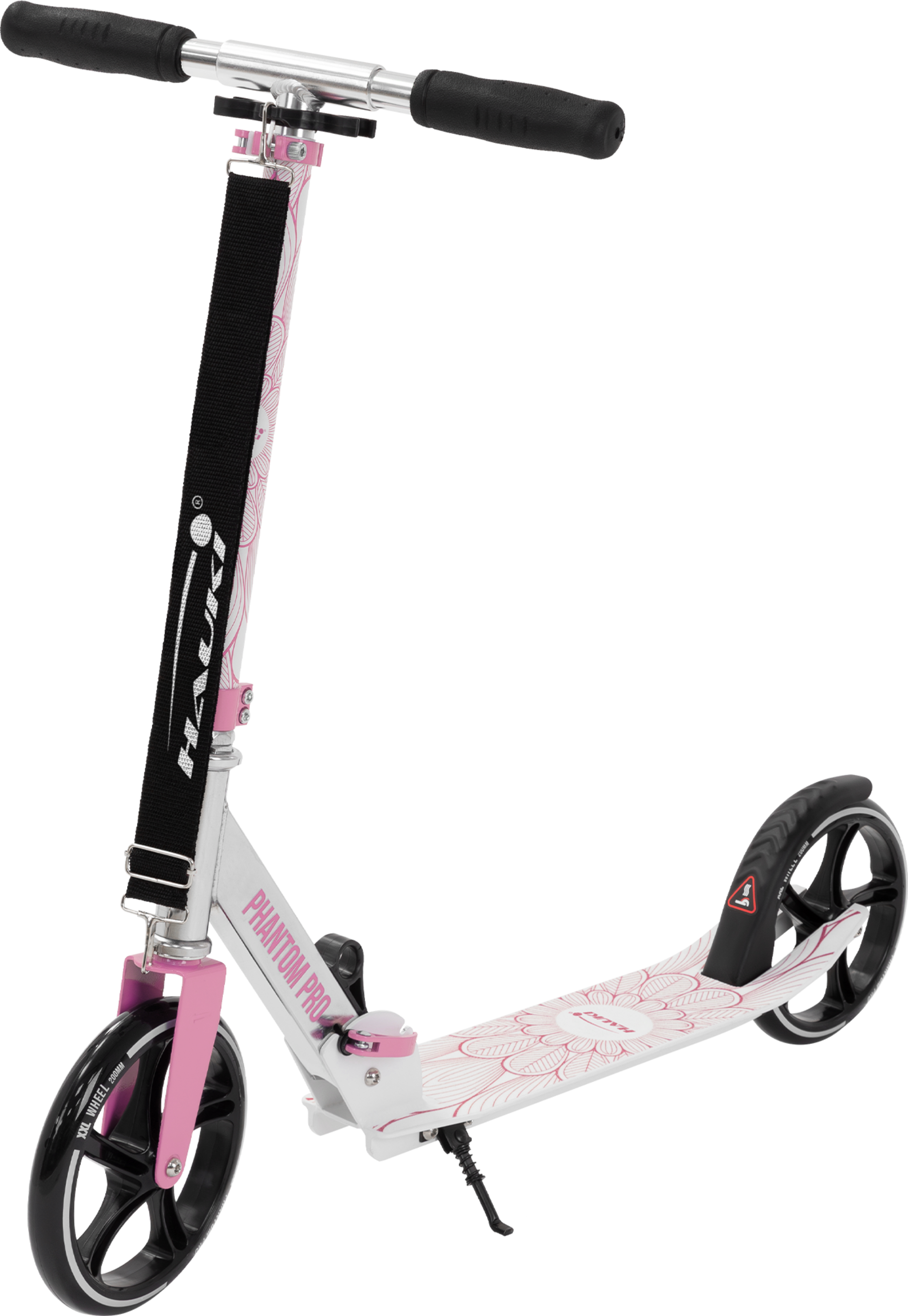 HAUKI, Hauki Foldable Pink City Scooter with Adjustable Handlebar, XXL Wheels, Rear Foot Brake