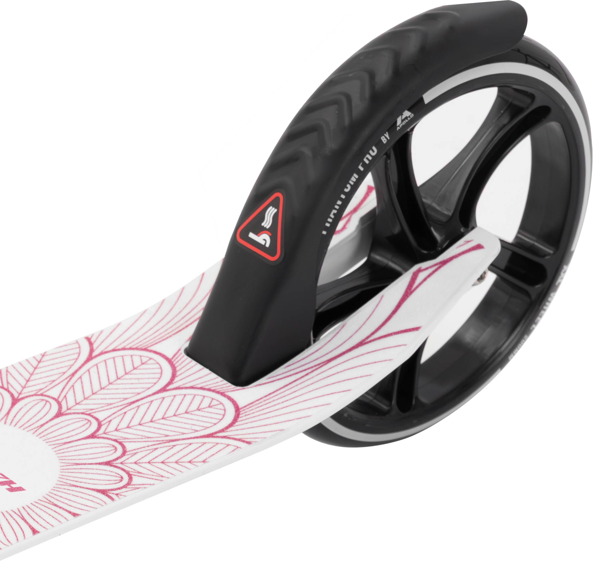 HAUKI, Hauki Foldable Pink City Scooter with Adjustable Handlebar, XXL Wheels, Rear Foot Brake