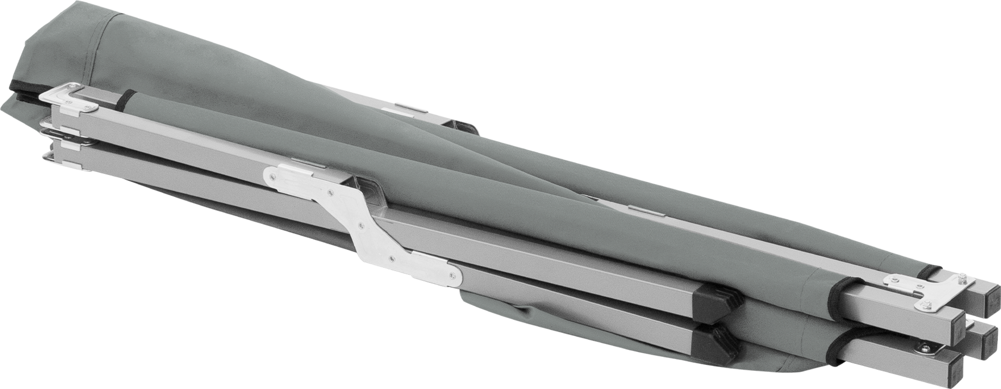 HAUKI, Hauki Folding Camping Bed Xl 210 X 83 X 46 Cm, Grey Portable Sleeping Lounger With Carry Bag