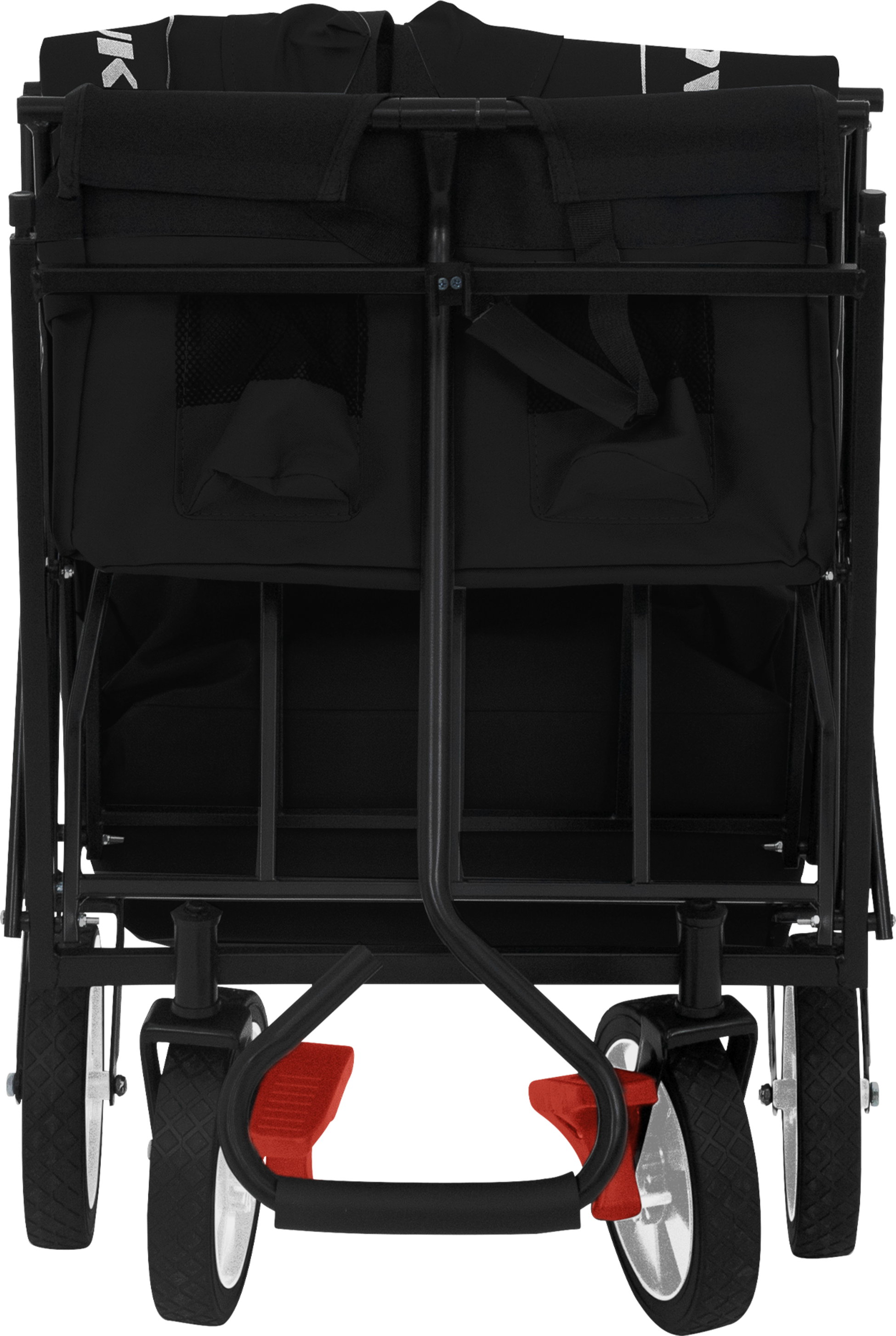 HAUKI, Hauki Folding Wagon With Canopy, L Black Sit In Camping and Beach Kids Cart with 2 Mesh Pockets